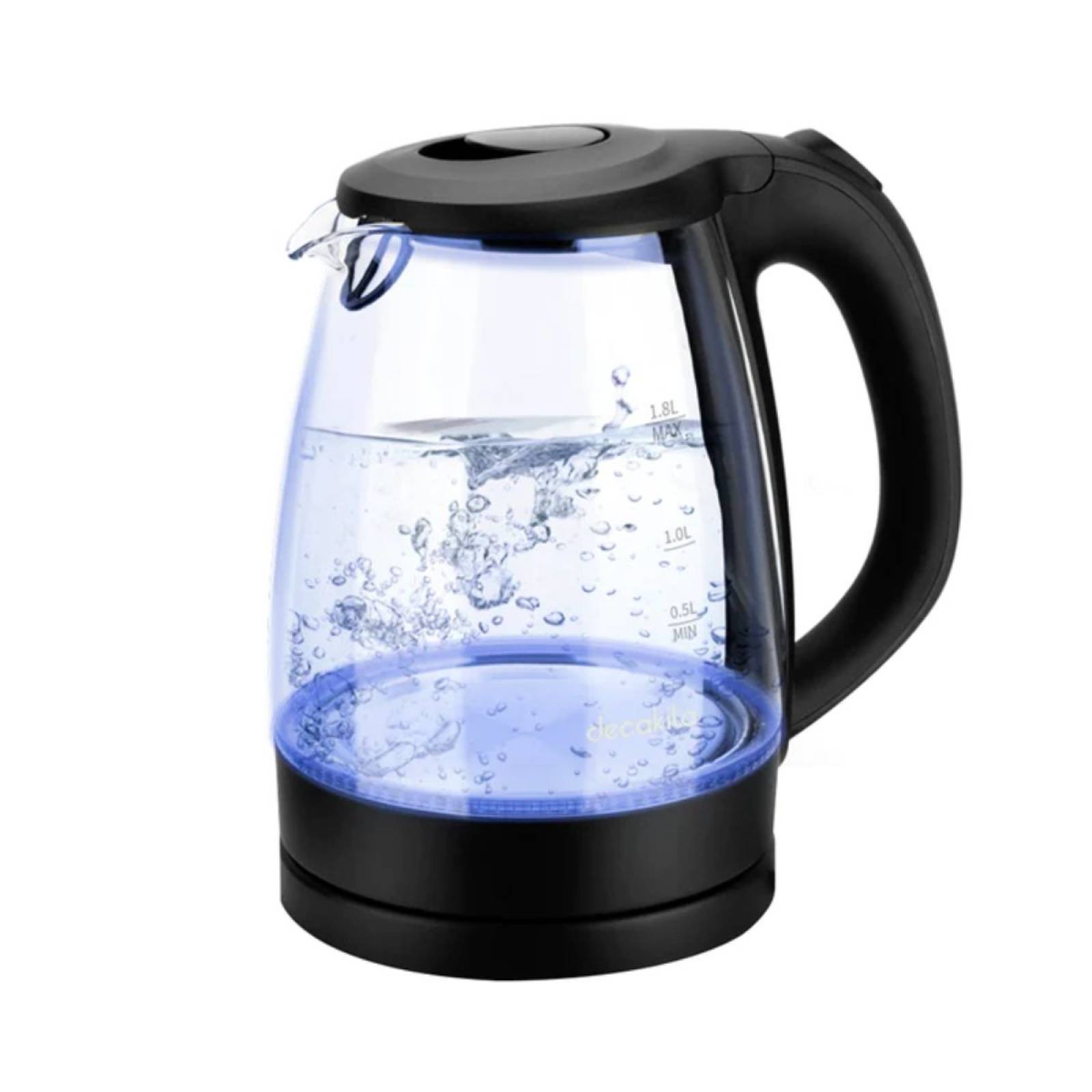 Tetera Eléctrica 1.8 litros Jarra de vidrio, base Iluminada Decakila