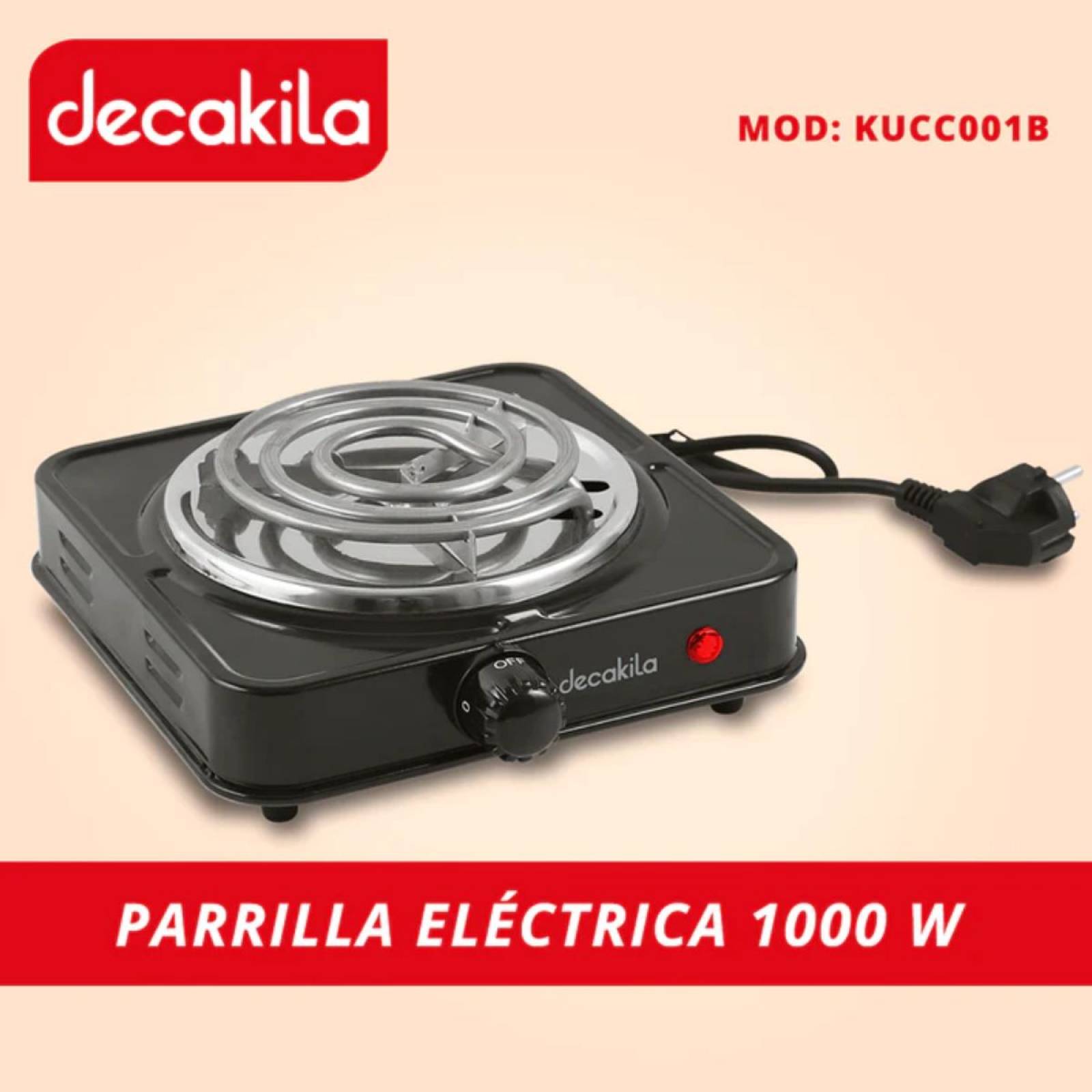 Parrilla Eléctrica de Resistencia 1000 W Decakila Kucc001b