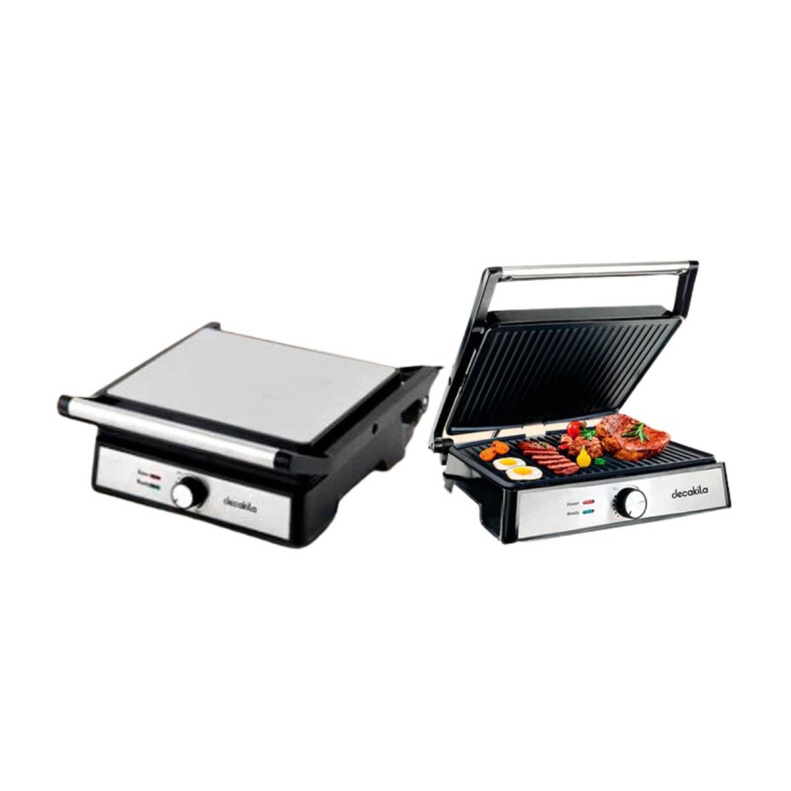 Parrilla Panini Grill de contacto Antiadherente 4 panes 1500 w mod.kuec031b Decakila