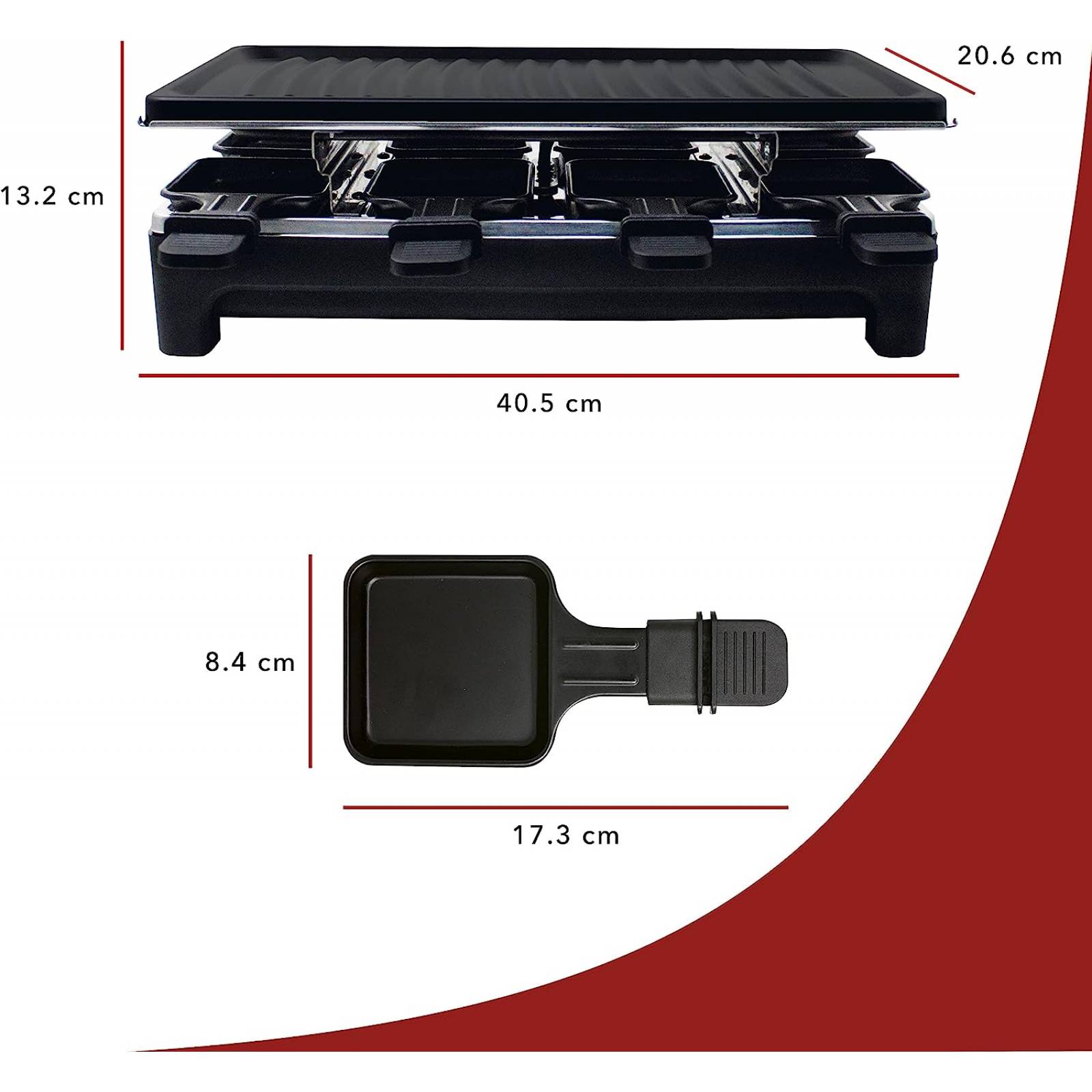 Parrilla Eléctrica Raclette Antiadherente Rca rc-47