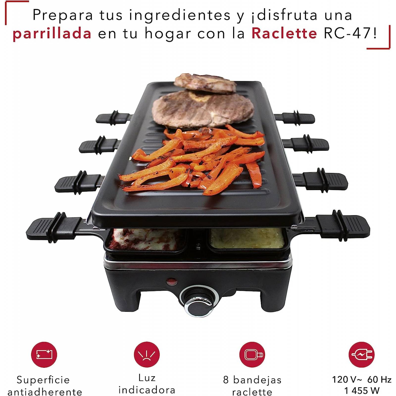 Parrilla Eléctrica Raclette Antiadherente Rca rc-47