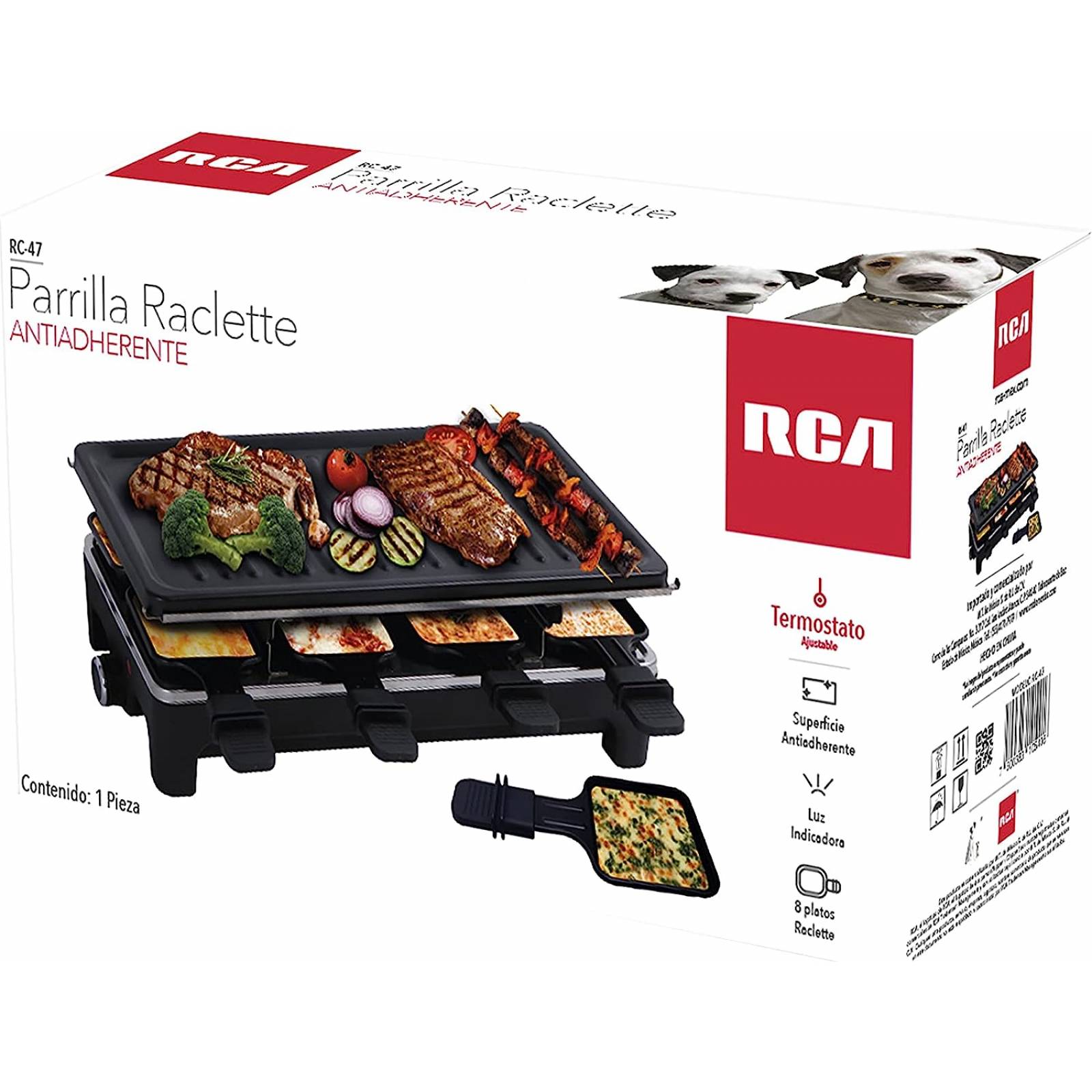 Parrilla Eléctrica Raclette Antiadherente Rca rc-47