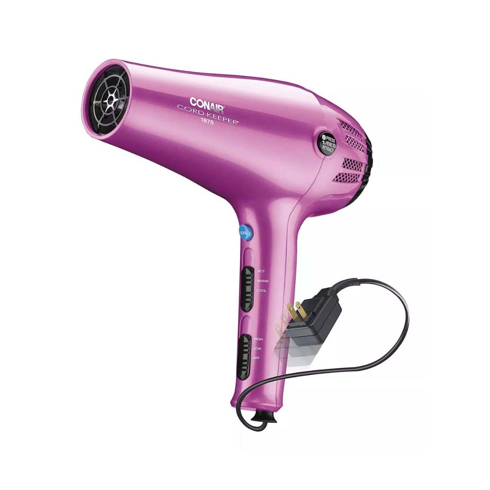 SECADORA CONAIR ROSA 1875W GUARDA CABLE CON CAJA BLANCA