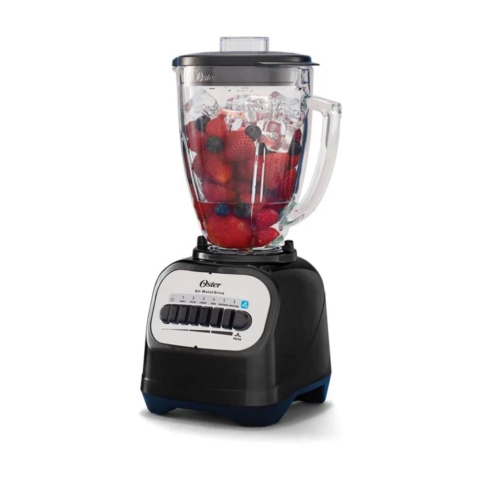 Licuadora Oster vaso de vidrio 1.5 Litros 6 velocidades negra Blstcag4551b