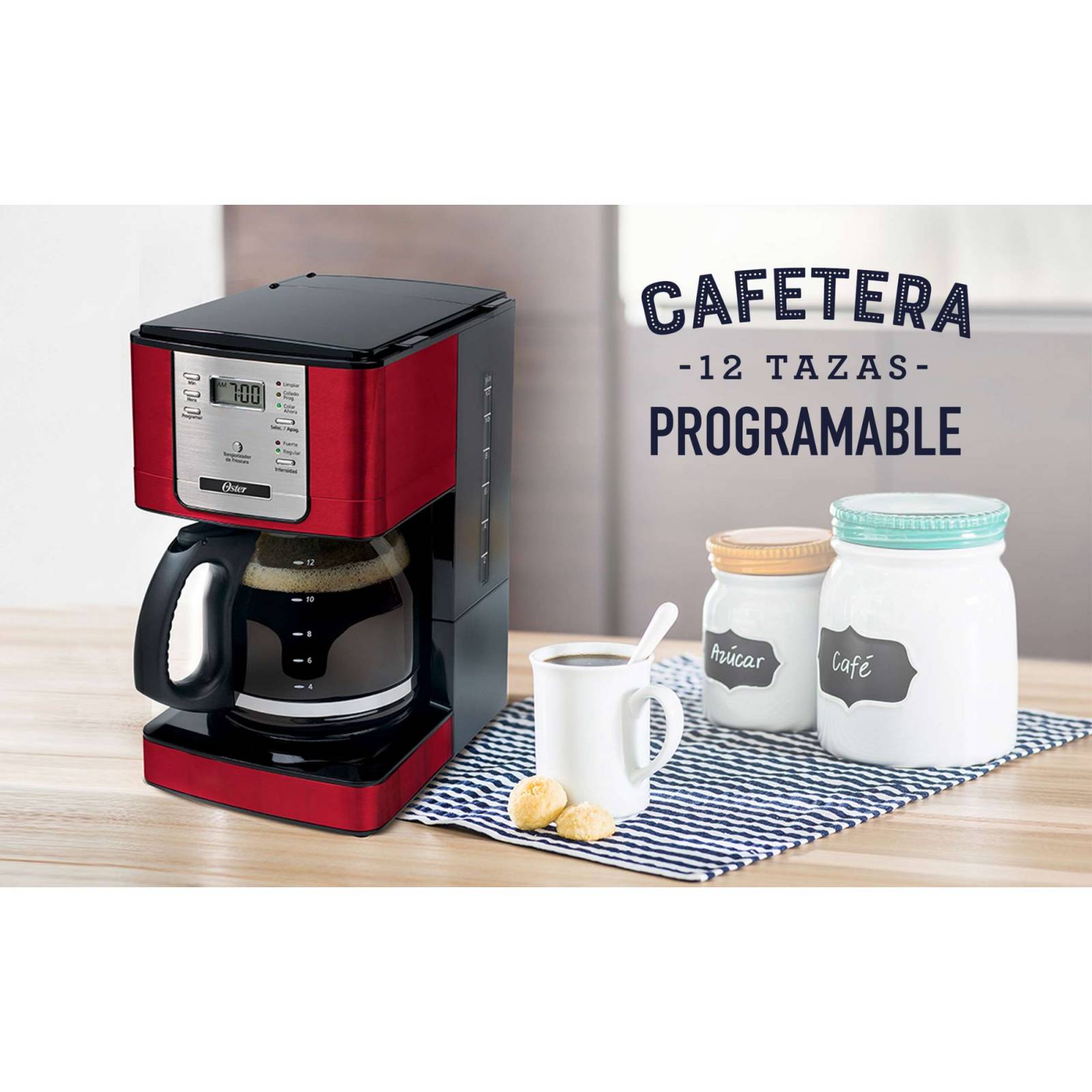 Cafetera Programable 12 Tazas Oster bvstdc4401rd