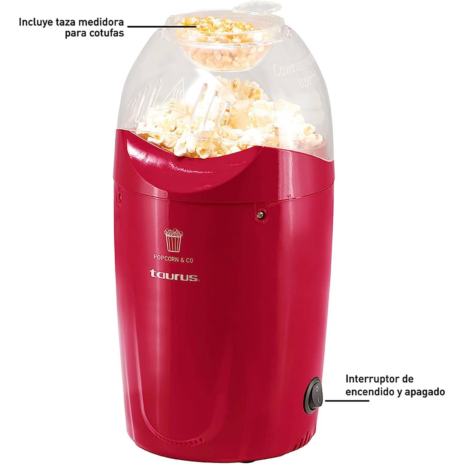 Maquina de Palomitas Palomera PoP N Corn Rojo Taurus