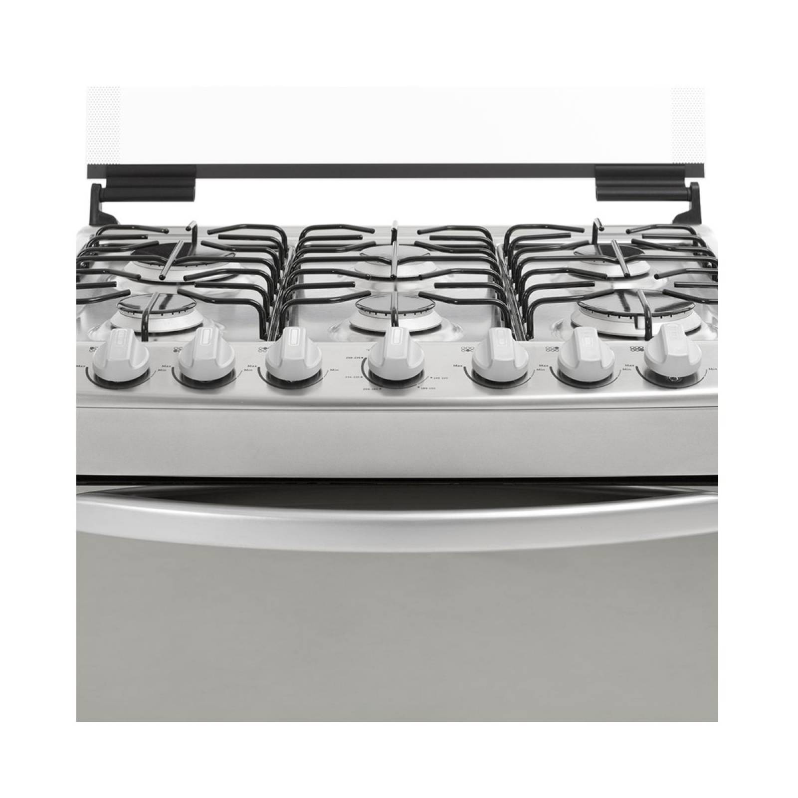 Estufa De Gas De Piso 30 Pulgadas 6 Quemadores Gris Cubierta Acero Inoxidable Capelo Marca Acros Funcionamiento Gas Lp Convertible A Gas Natural