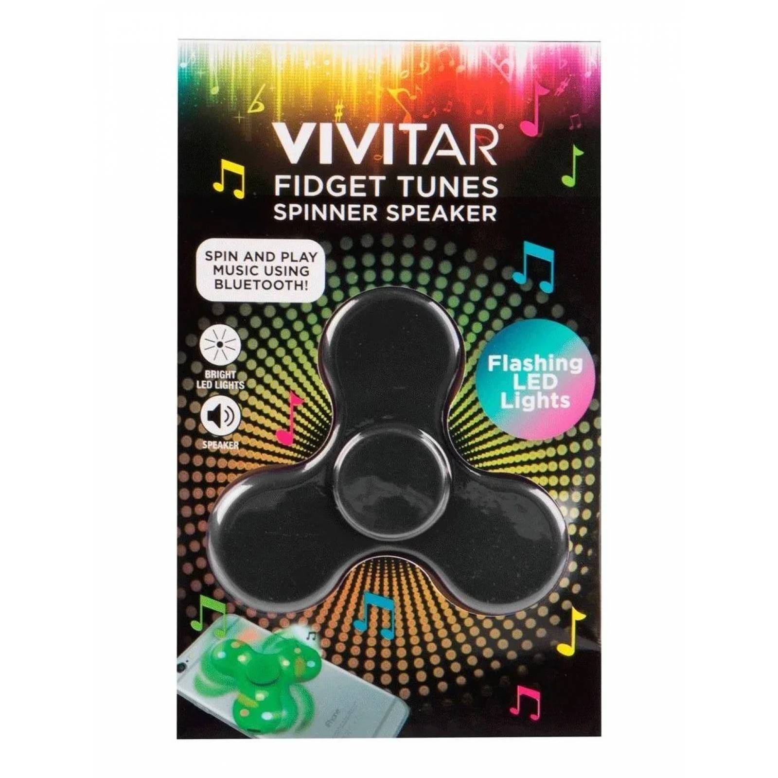 Spinner con Bocina Recargable Bluetooth y Luz Led
