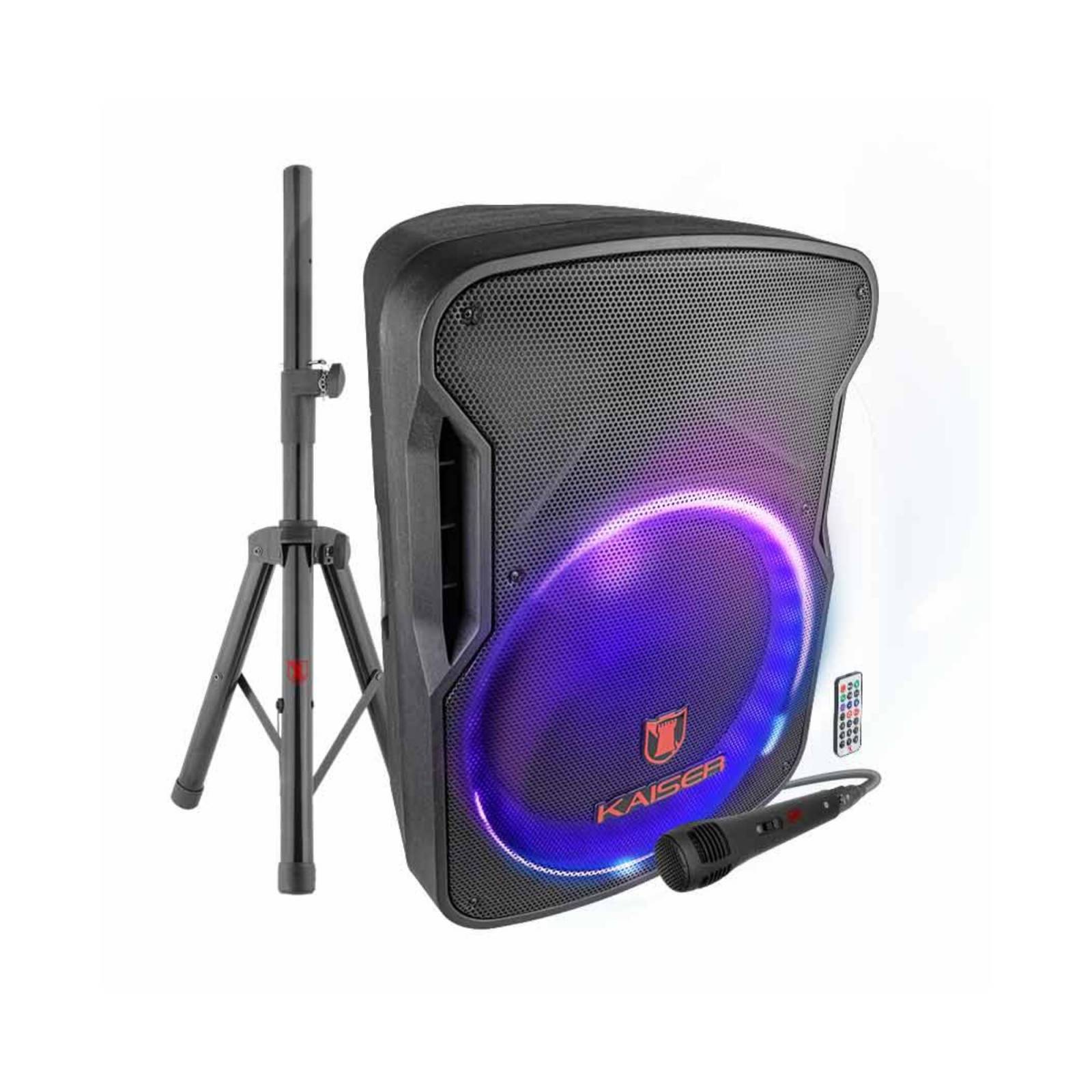 Bafle Profesional KSR 15 Pulgadas con Tripie y Microfono MSA-6516MX