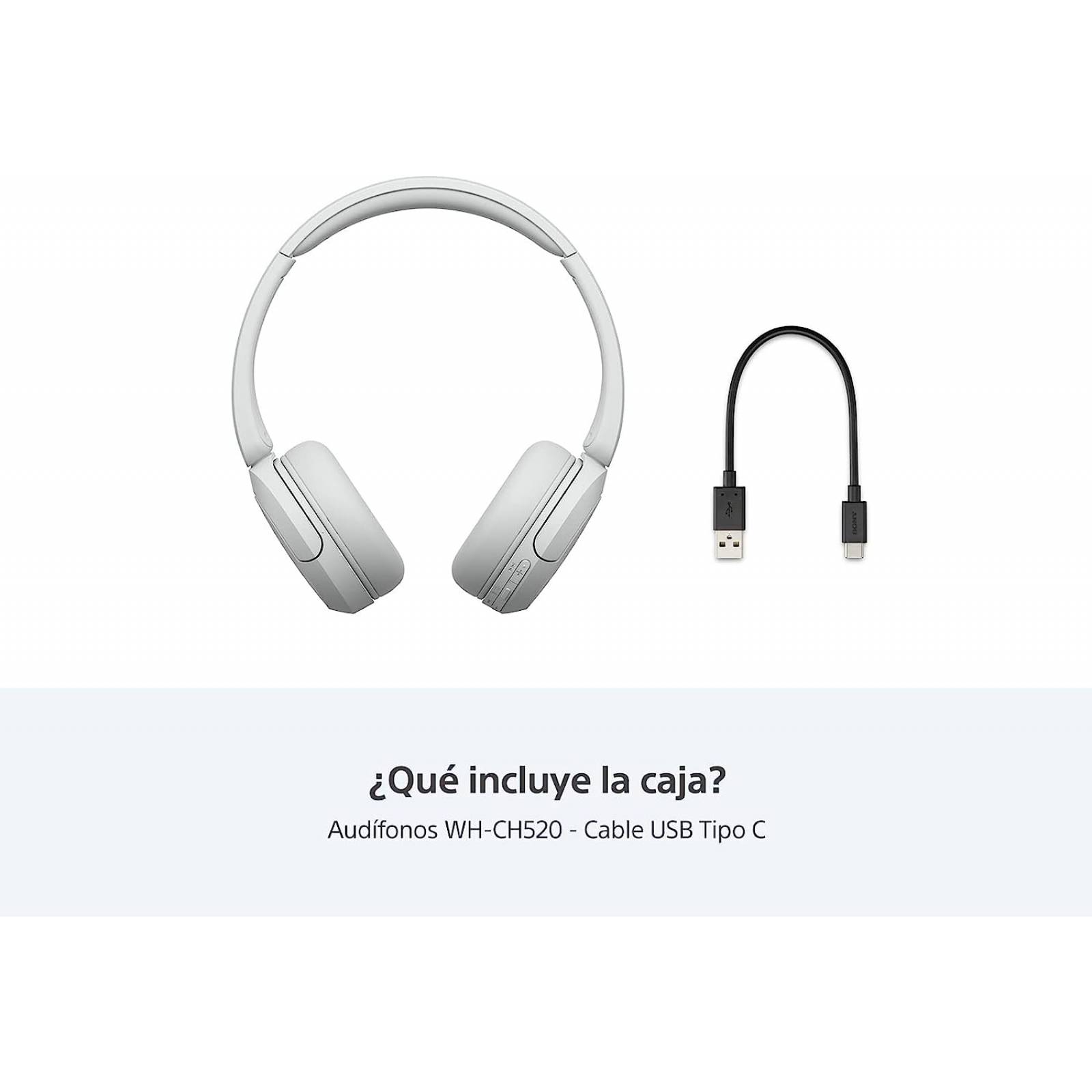 Auriculares Inalámbricos Diadema Sony WH-CH520 - Blanco