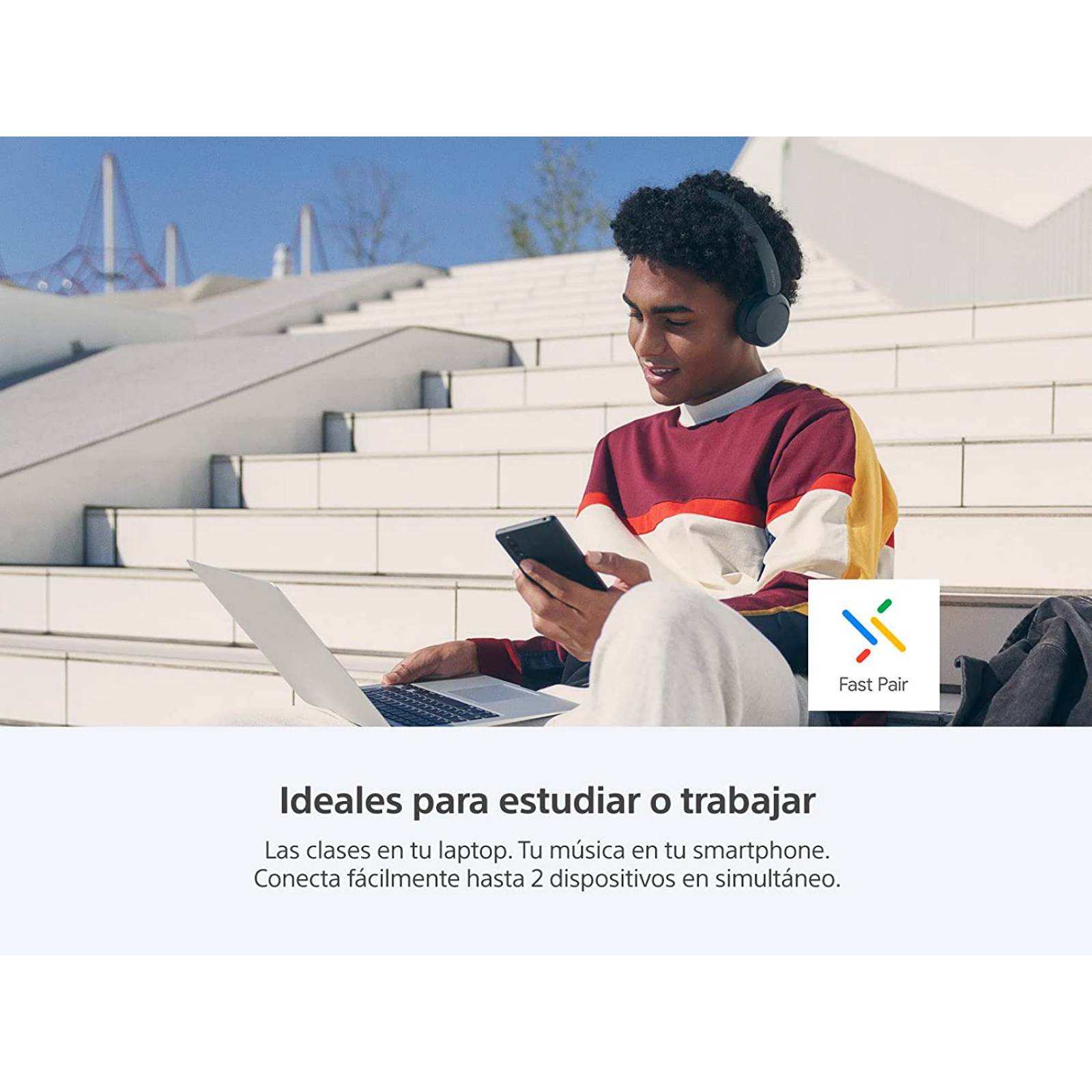 Audífonos Inalámbricos de Diadema Sony WH-CH520-Blanco