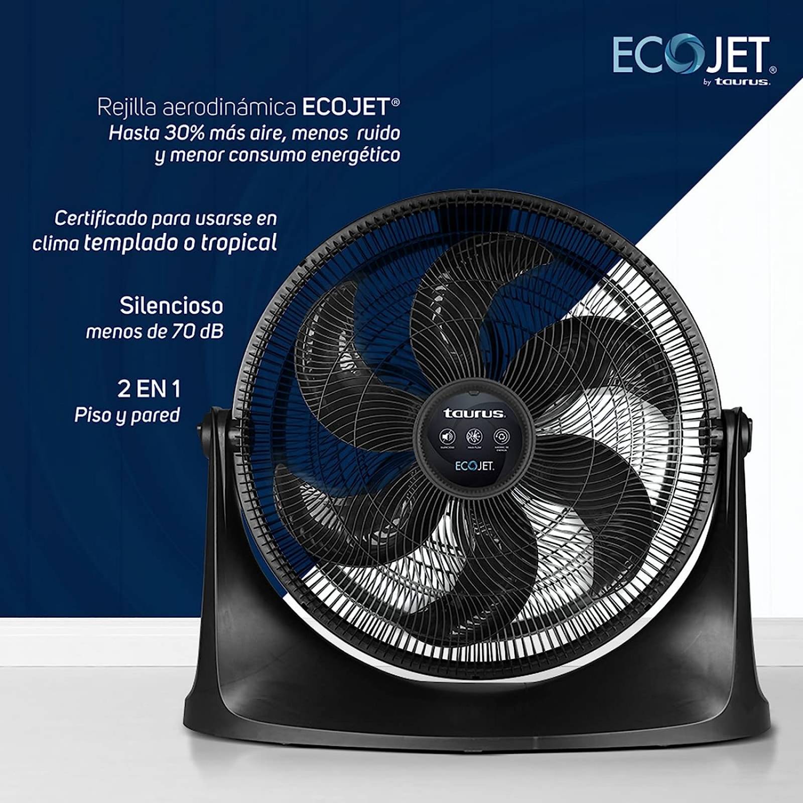 Ventilador de Piso Taurus Rush 20 Pulgadas Negro
