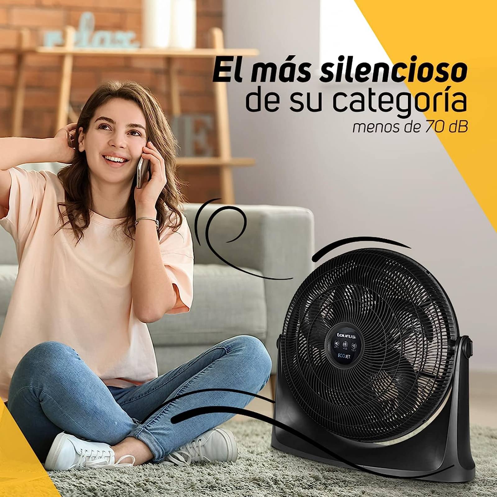 Ventilador de Piso Taurus Rush 20 Pulgadas Negro