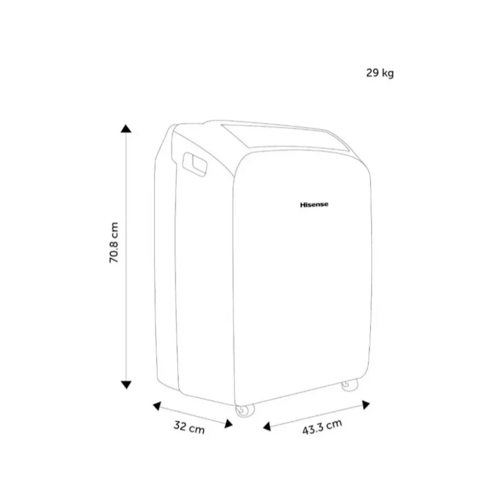 Aire Acondicionado portátil Hisense 1 Tonelada solo frío 110V