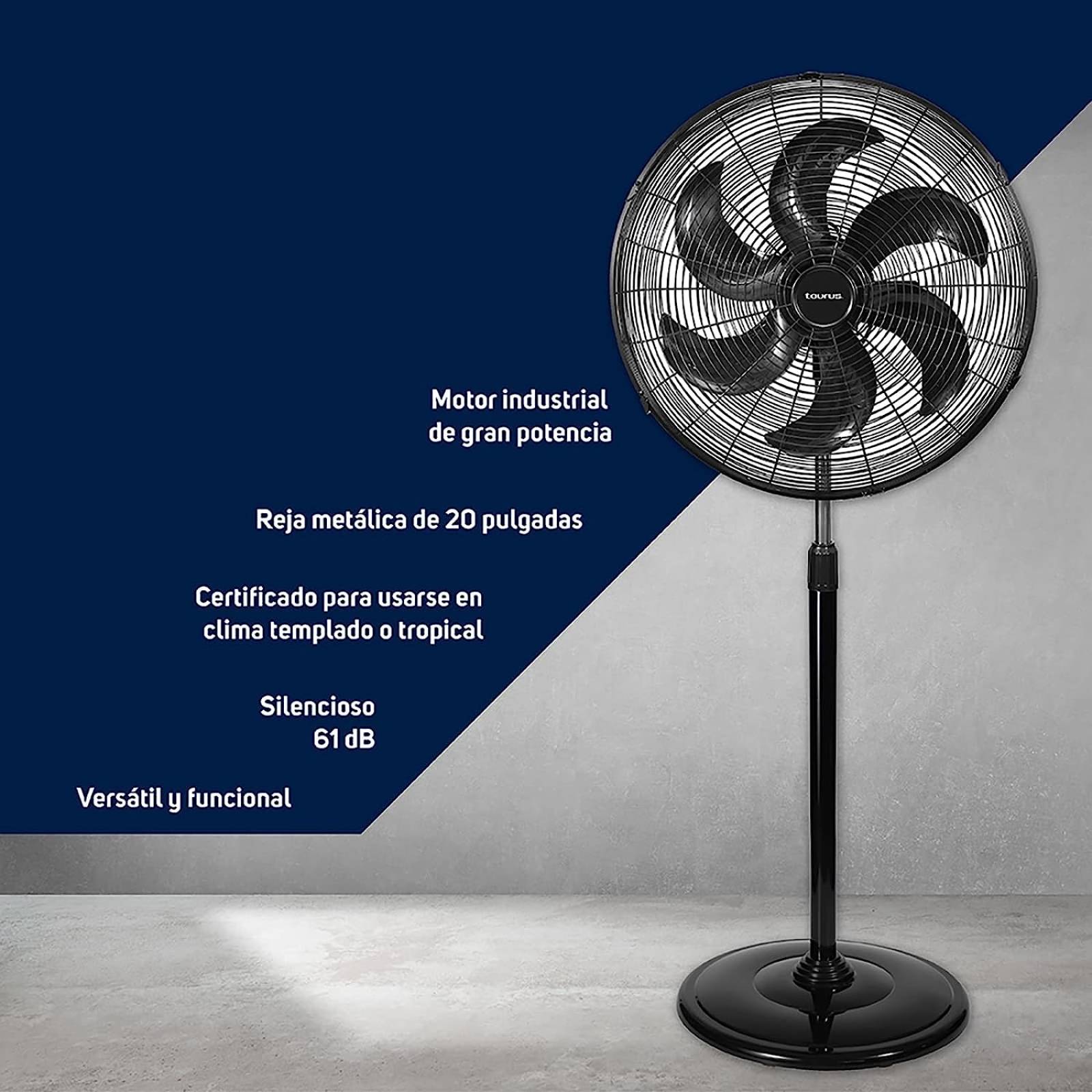 Ventilador Industrial Metálico 20 Pulgadas 1250 RPM Air Force Taurus