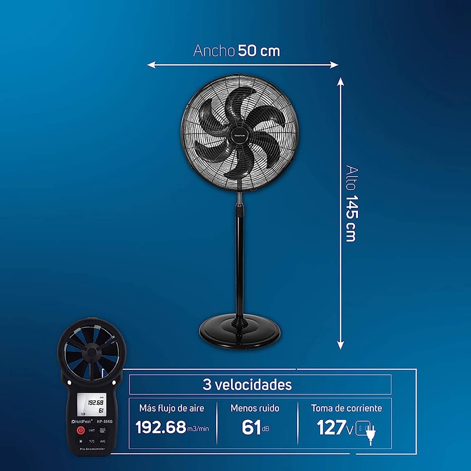Ventilador Industrial Metálico 20 Pulgadas 1250 RPM Air Force Taurus