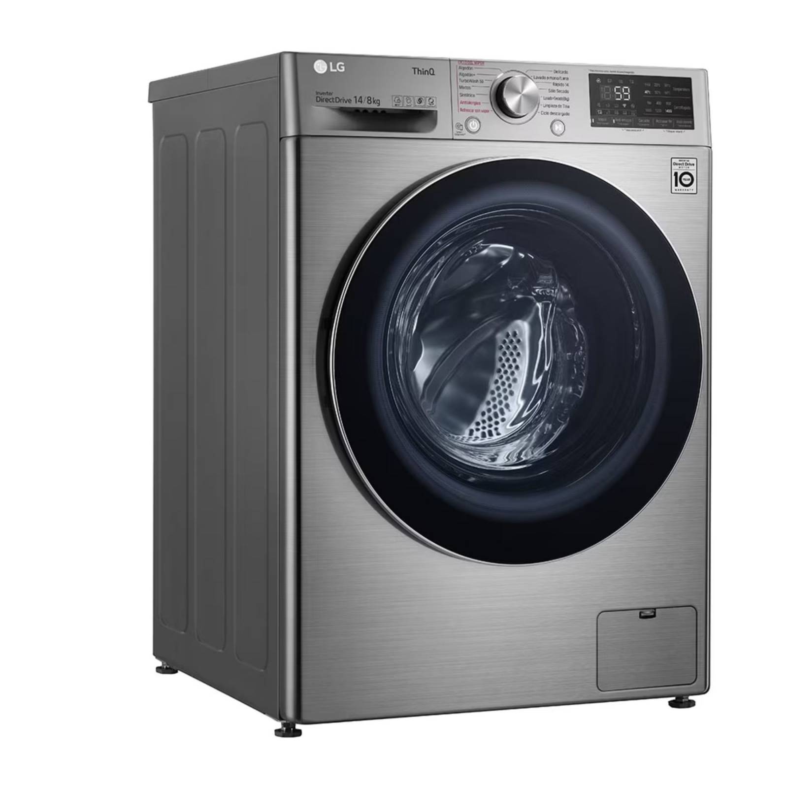Lavasecadora Carga Frontal Inteligente 6 Motion DD con Motor Inverter 14kg/8kg color Acero con Conectividad LG Thinq