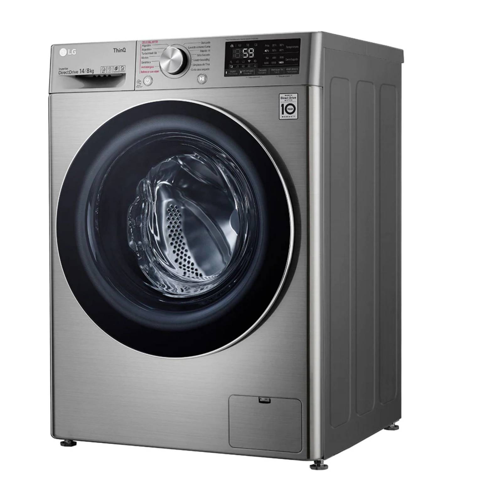 Lavasecadora Carga Frontal Inteligente 6 Motion DD con Motor Inverter 14kg/8kg color Acero con Conectividad LG Thinq