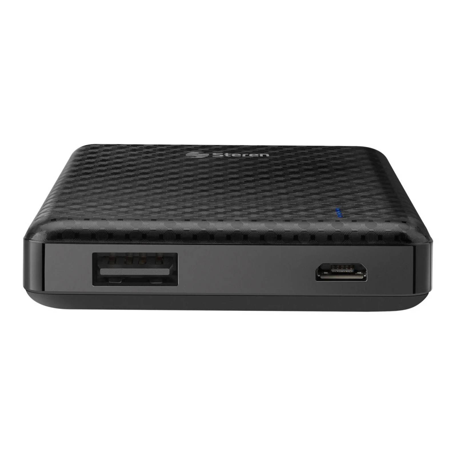 Power Bank 5,000 MAH 2 salidas usb negro steren STEREN