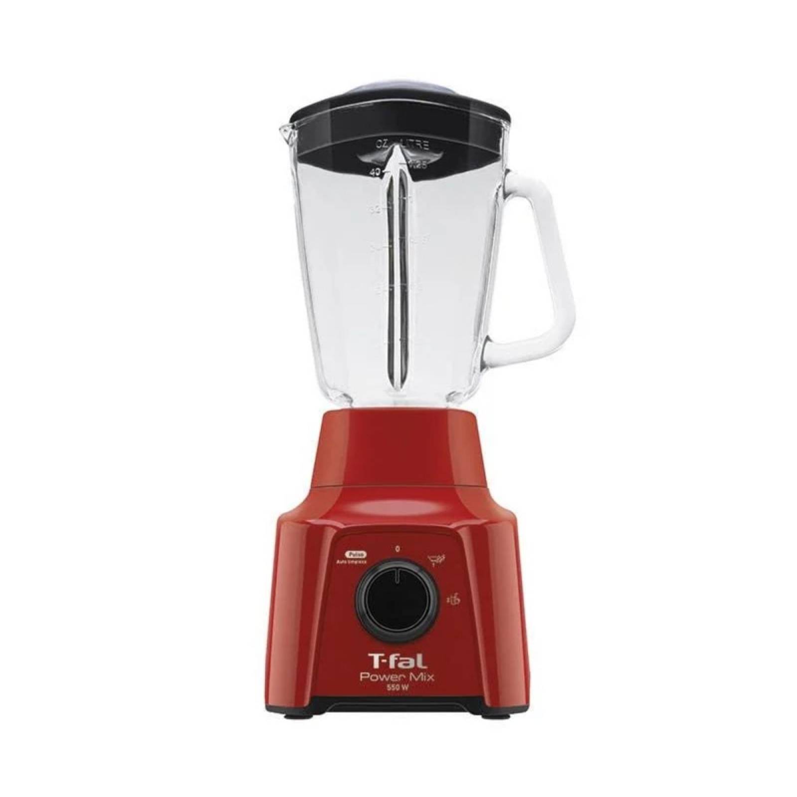 LICUADORA T-FAL VASO DE VIDRIO 1.25 LITROS POWER MIX ROJA LN2835MX