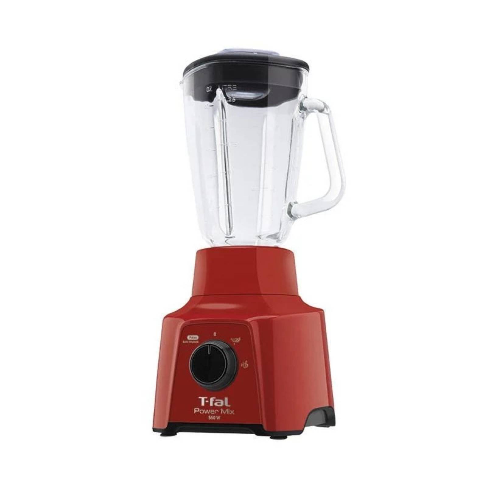 LICUADORA T-FAL VASO DE VIDRIO 1.25 LITROS POWER MIX ROJA LN2835MX