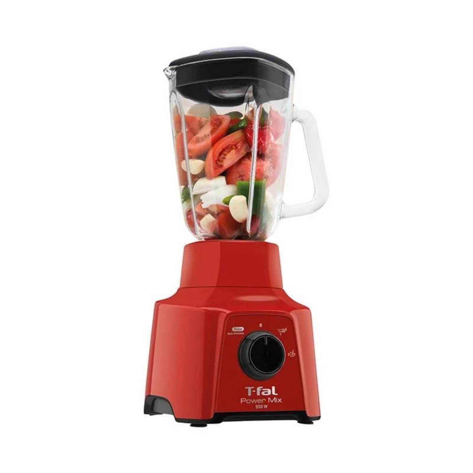 LICUADORA T-FAL VASO DE VIDRIO 1.25 LITROS POWER MIX ROJA LN2835MX