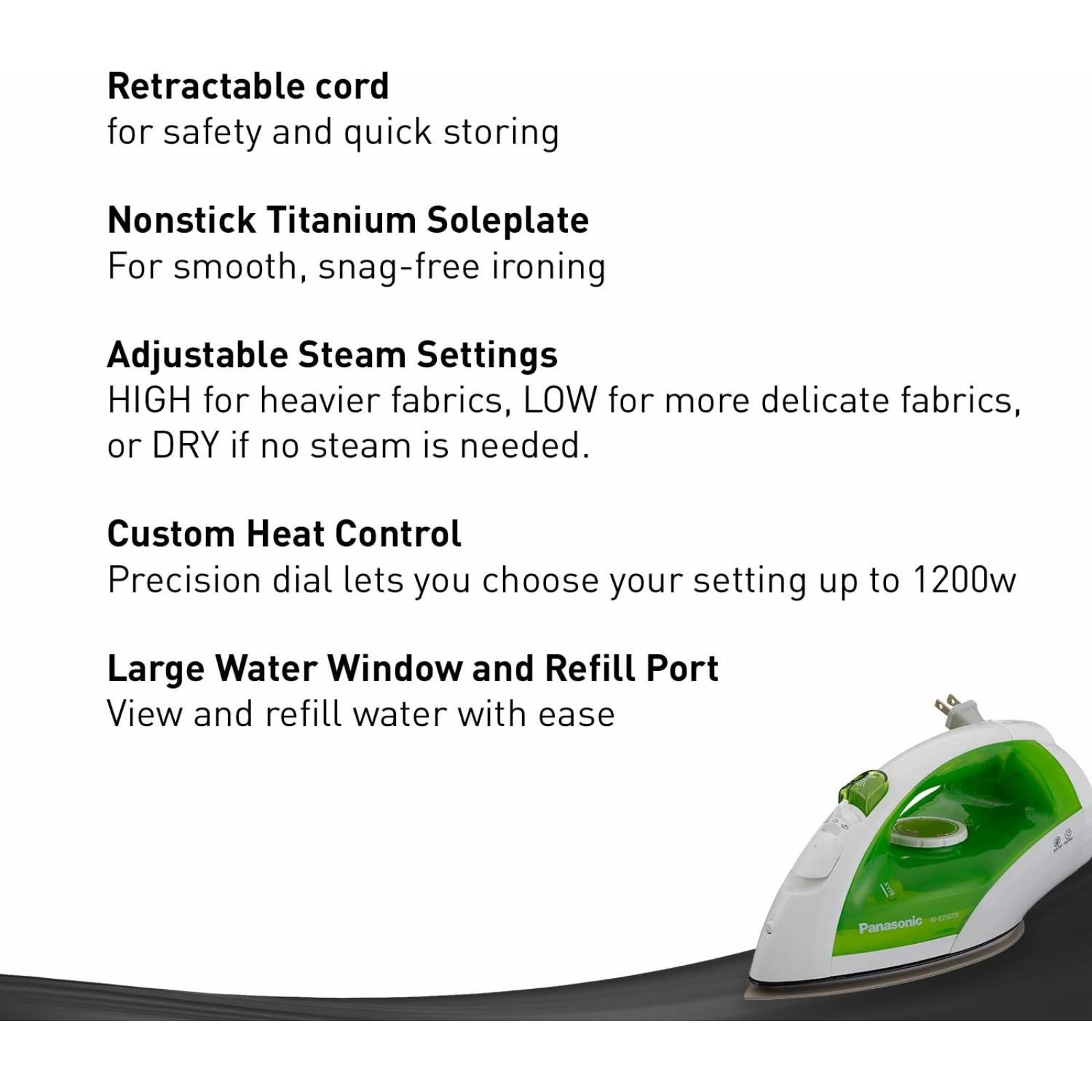 PLANCHA VERDE PANASONIC CABLE RETRACTIL