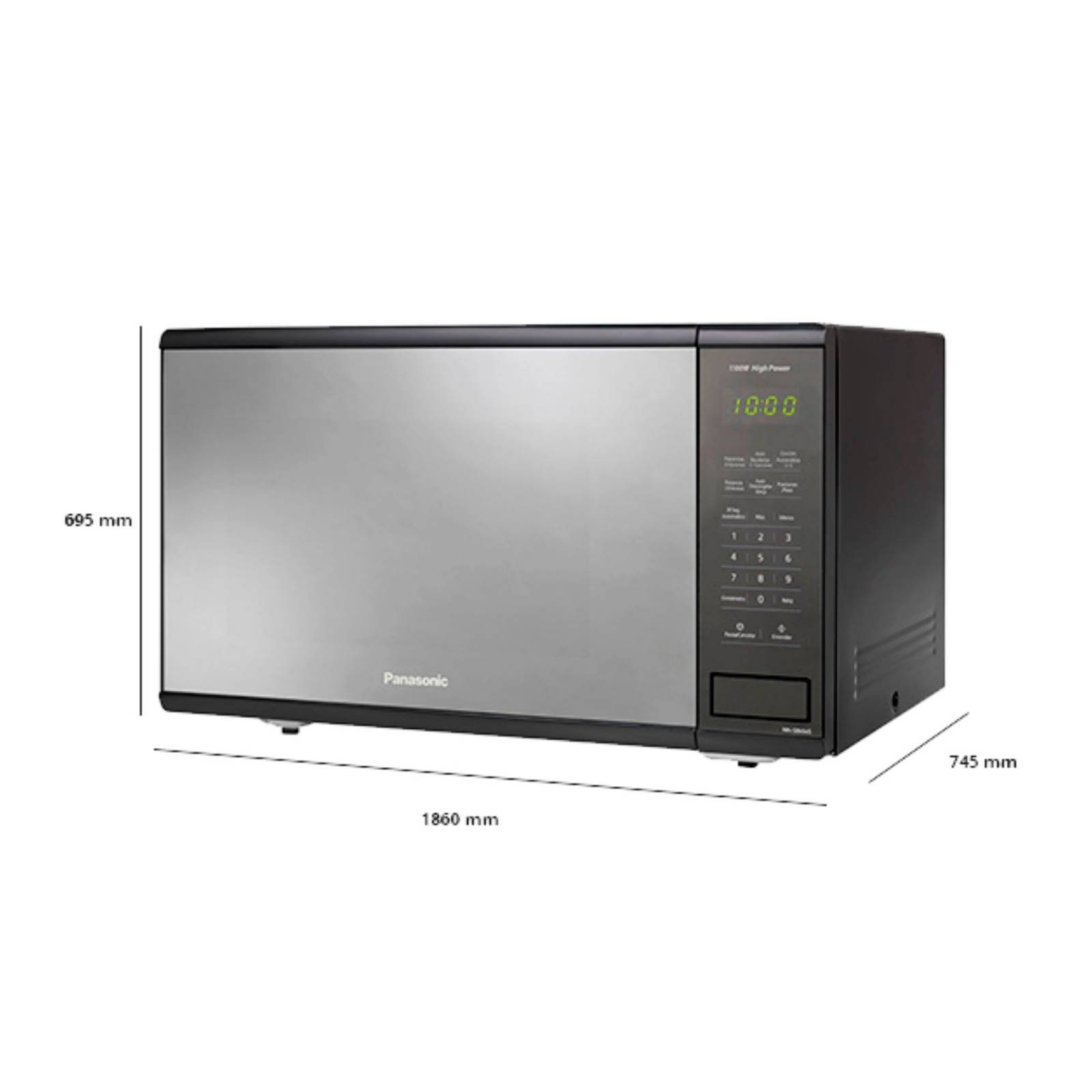 Horno de microondas PANASONIC 1.3 pies negro espejo 1100 WATSS