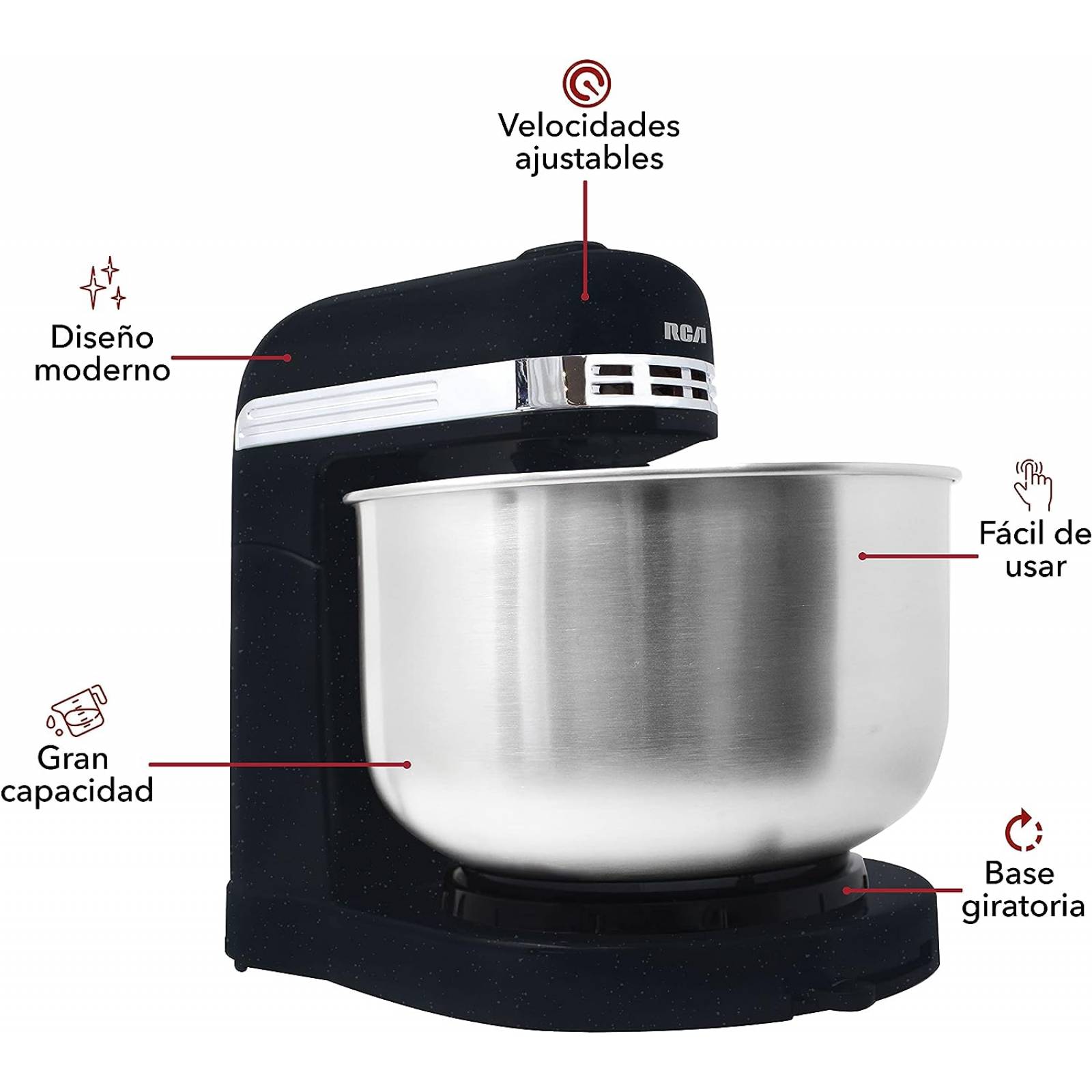 Batidora De Pedestal Con Tazón 5 Velocidades Rca