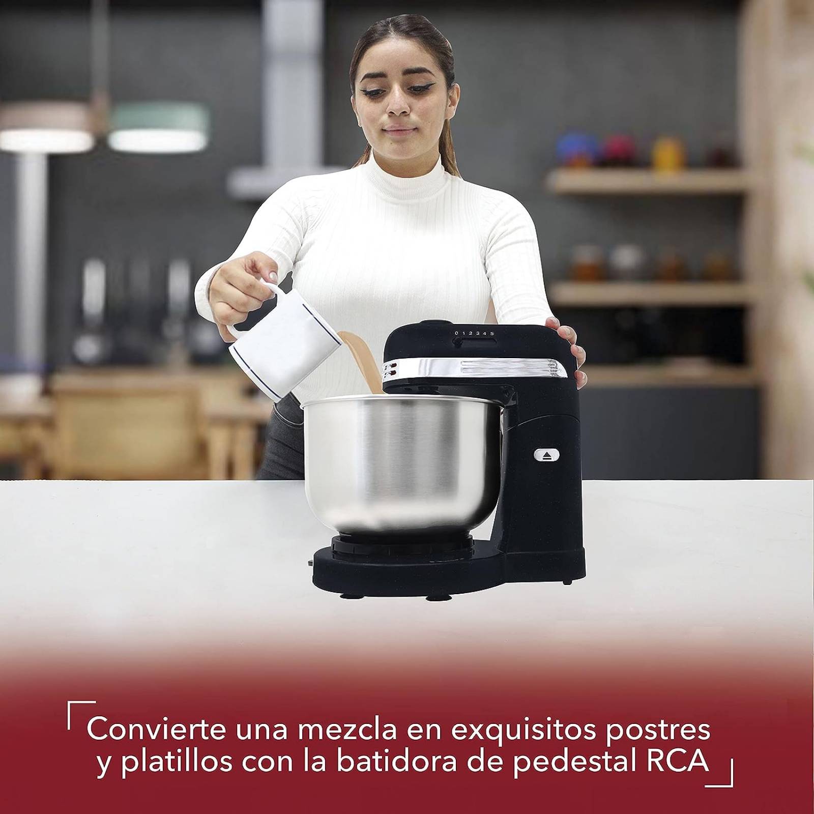 Batidora De Pedestal Con Tazón 5 Velocidades Rca