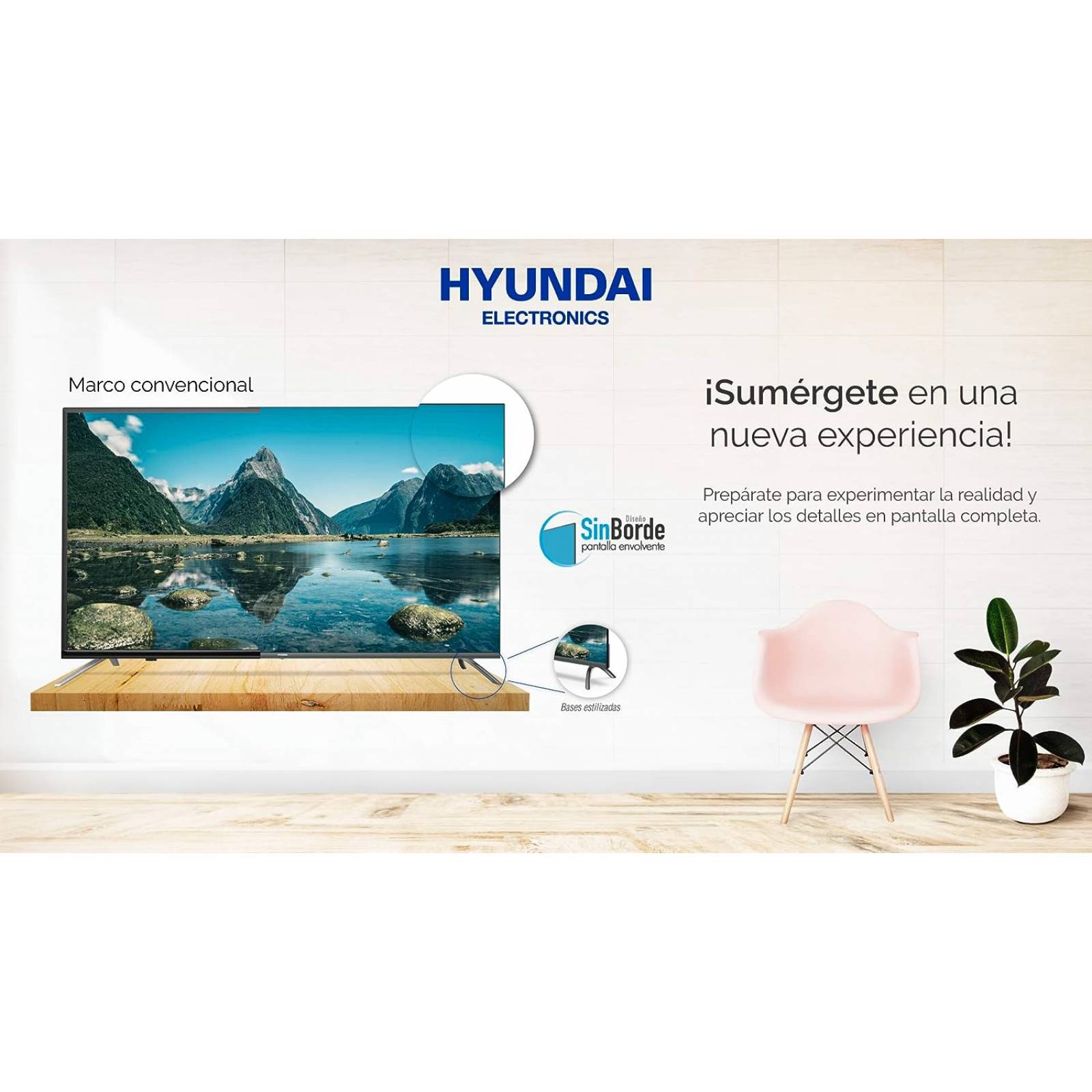 Pantalla 32" HYUNDAI smart tv HYLED3244NIM