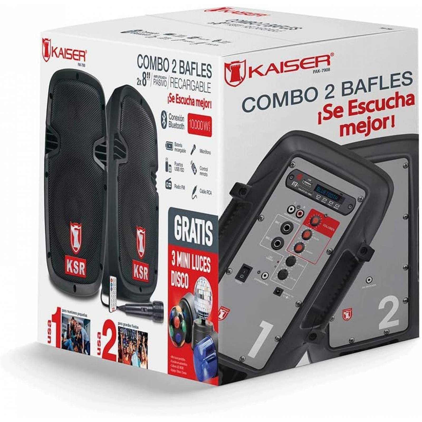 Equipo de Audio Doble 8 Pulgadas KSR PAK-7908