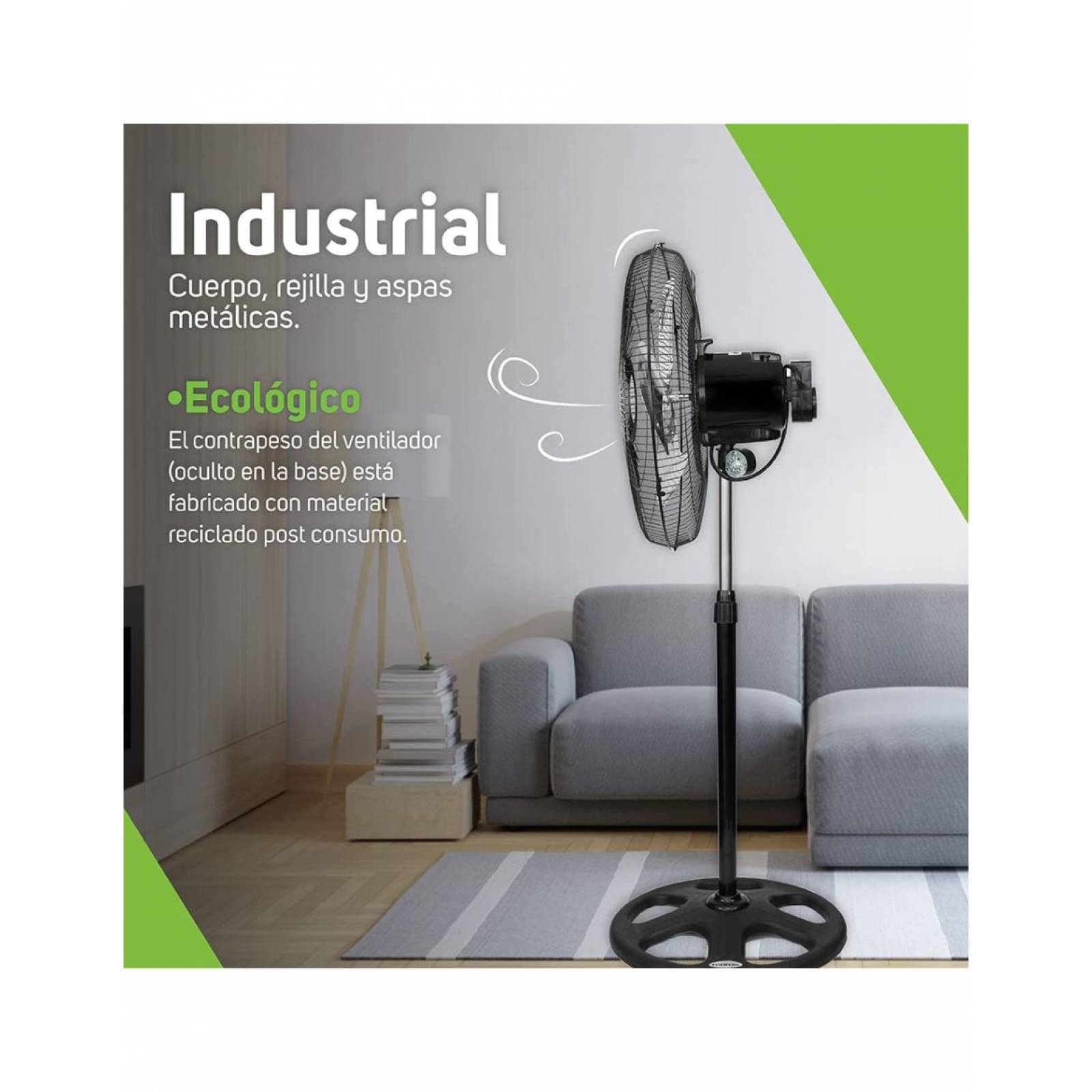 Ventilador 3 En 1 Mod. Marte 18" Metálico (Pedestal Piso O Pared)