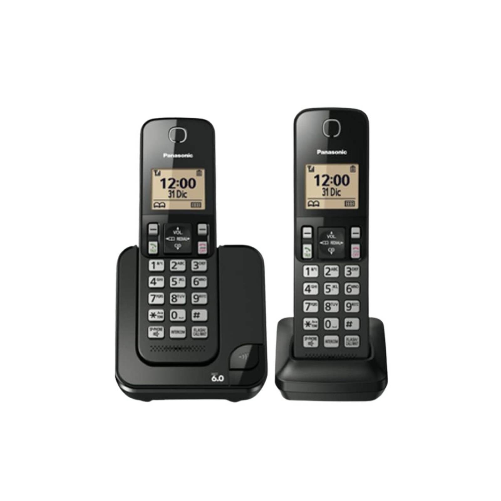 TELEFONO PANASONIC INALAMBRICO DUO NEGRO
