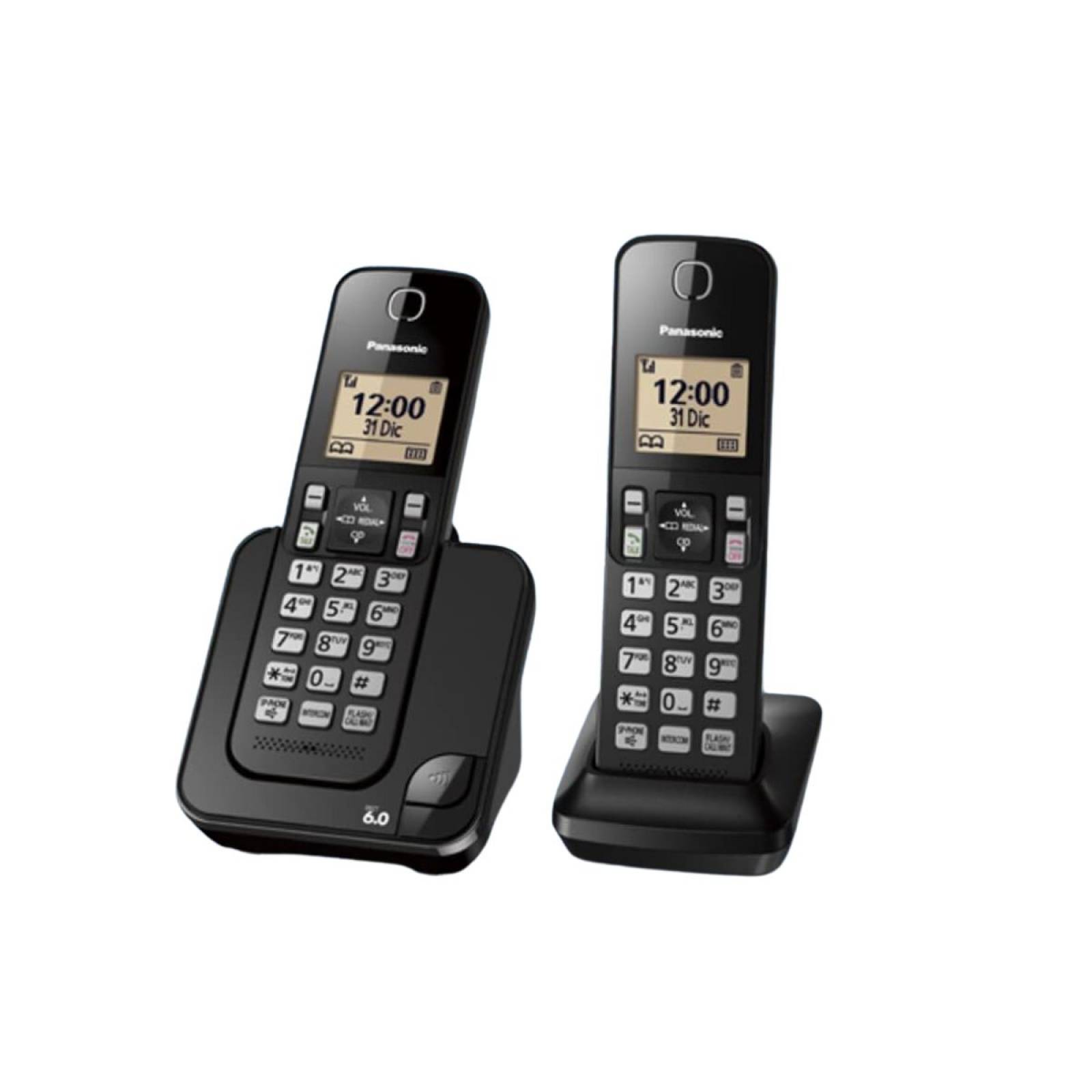 TELEFONO PANASONIC INALAMBRICO DUO NEGRO