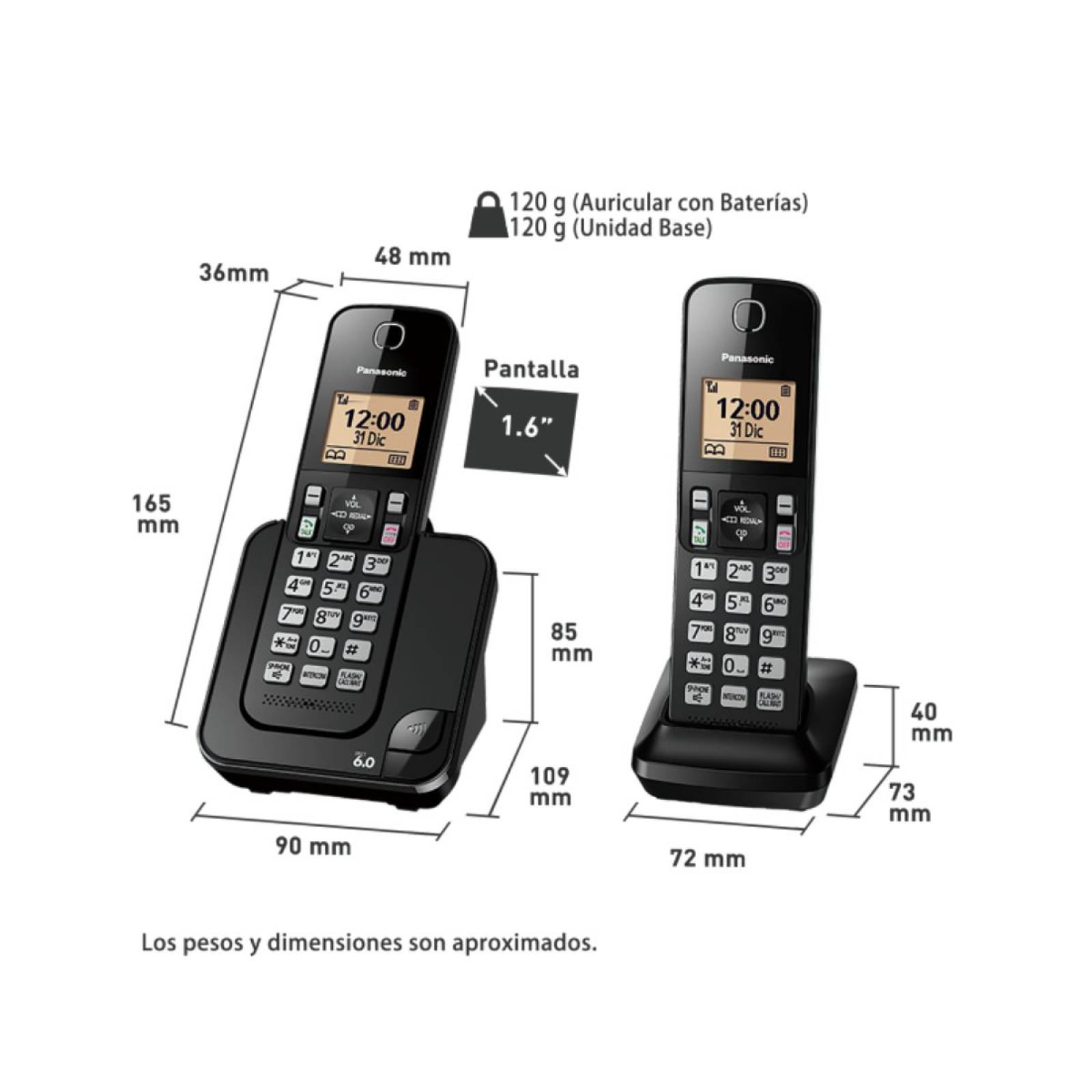 TELEFONO PANASONIC INALAMBRICO DUO NEGRO