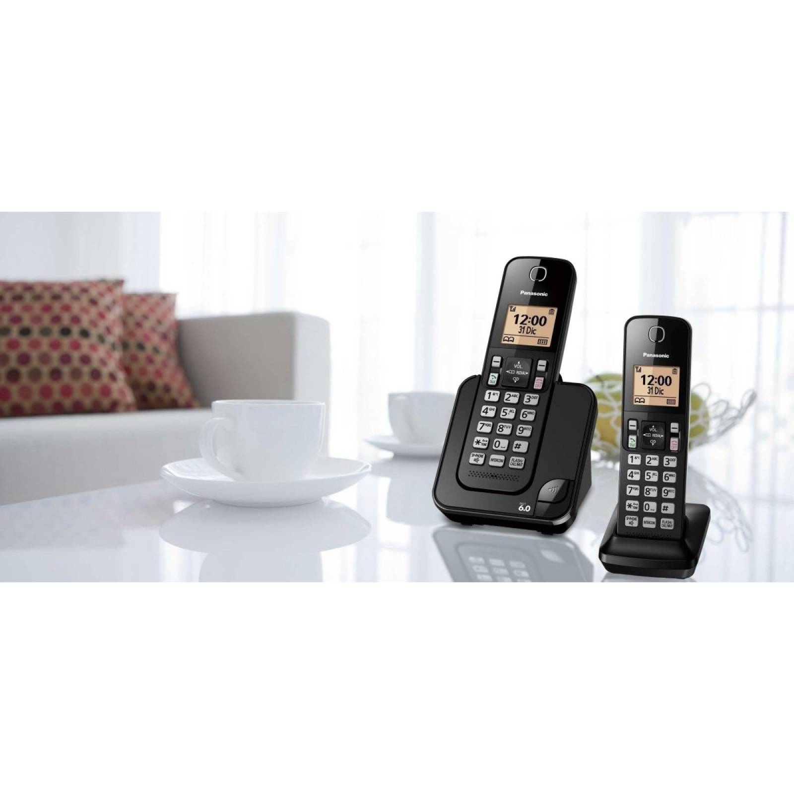 TELEFONO PANASONIC INALAMBRICO DUO NEGRO