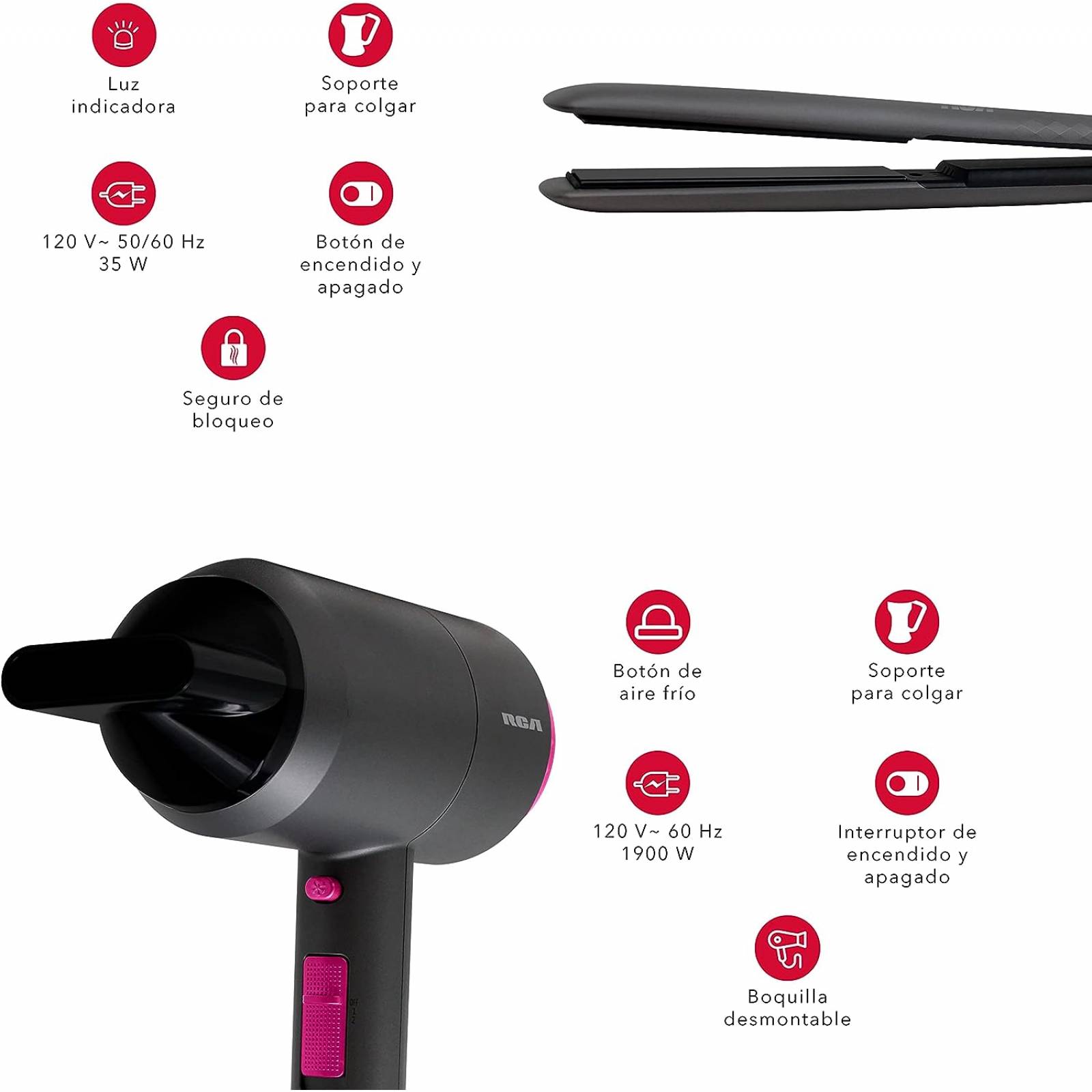 COMBO RCA PLANCHA Y SECADORA