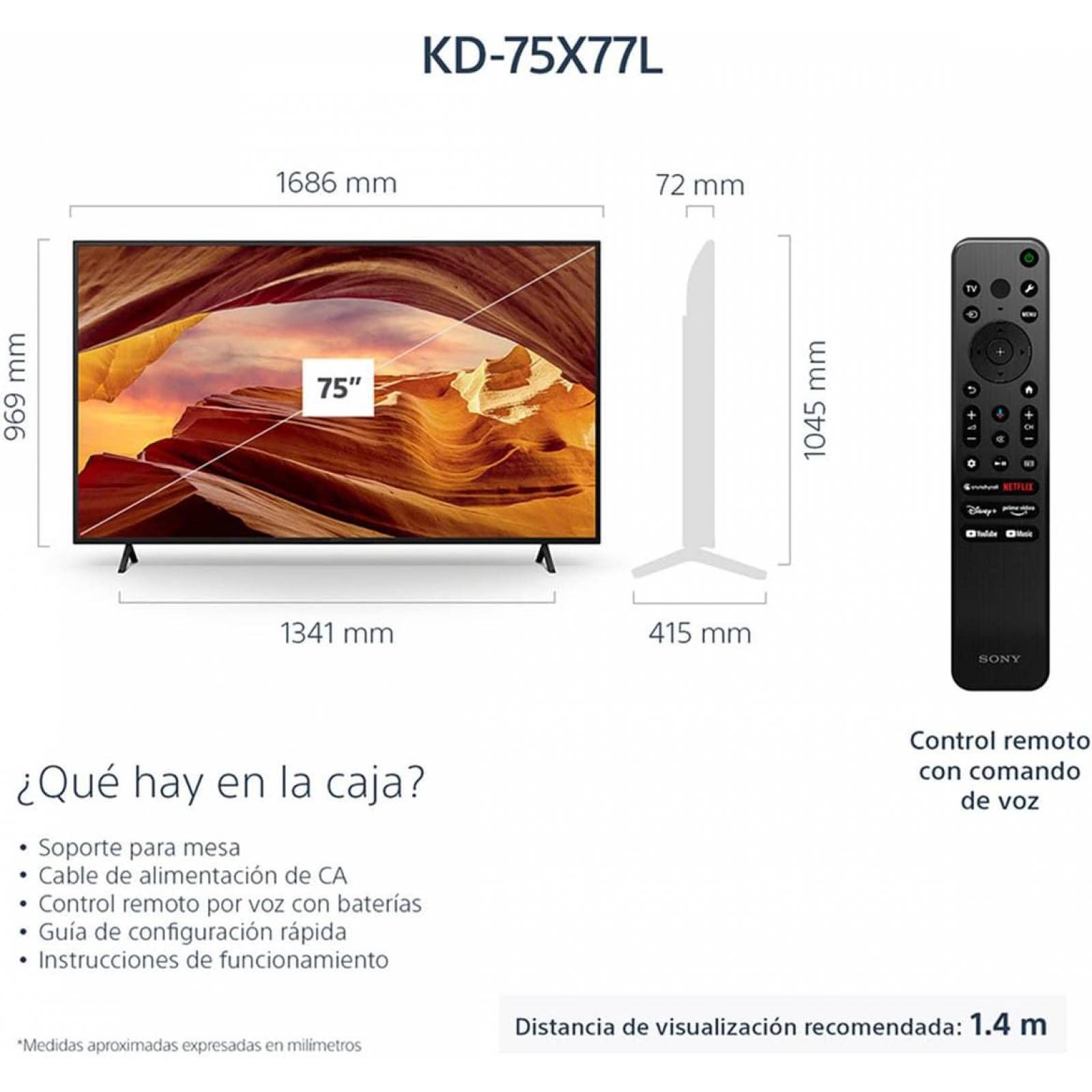 Pantalla 75" 4k Ultra Hd Smart Tv Marca Sony