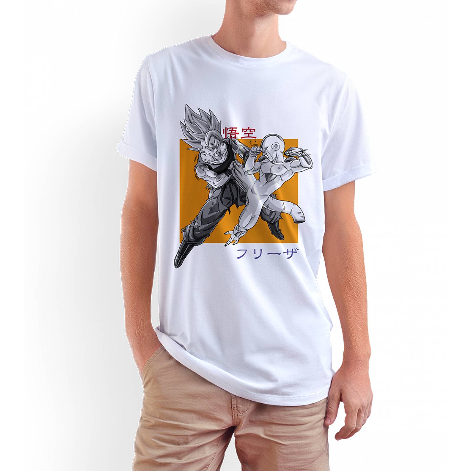 Playera para Niño de Dragon Ball Z , Goku vs Freezer, Blanco, Talla G