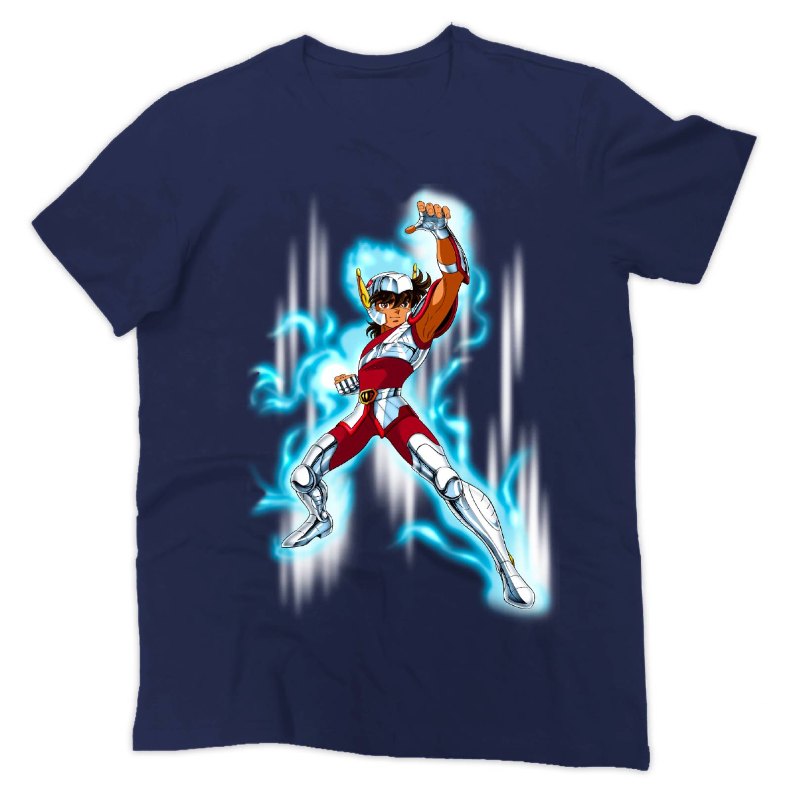 Playera para Hombre de Caballeros del Zodiaco, Seiya, Azul, Talla M