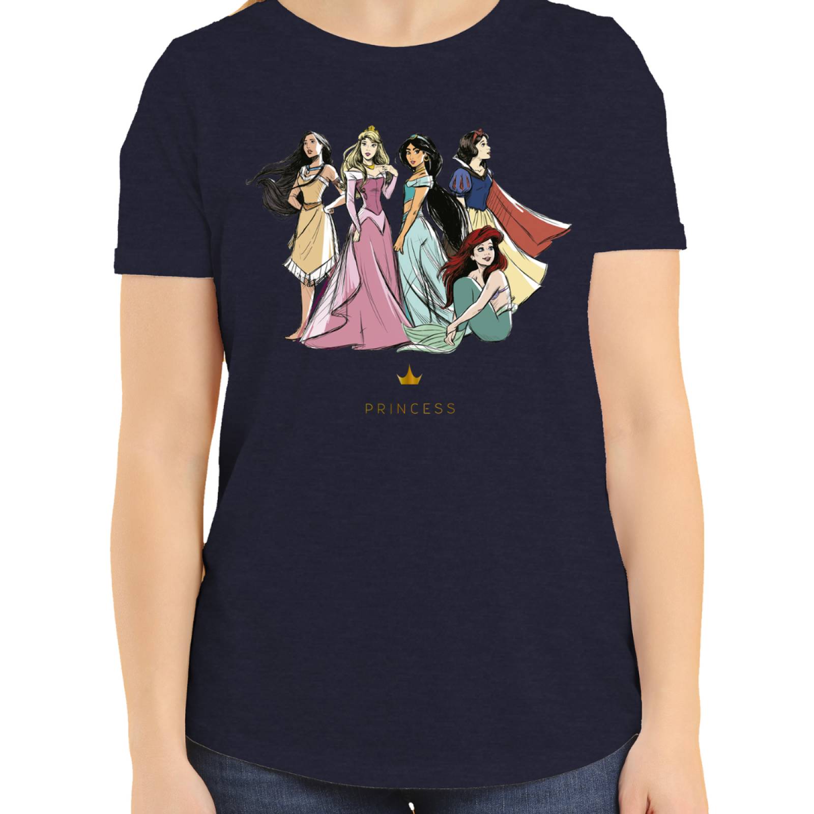 Playera para Niña de Disney, Princesas, Peacot Blue, Talla M