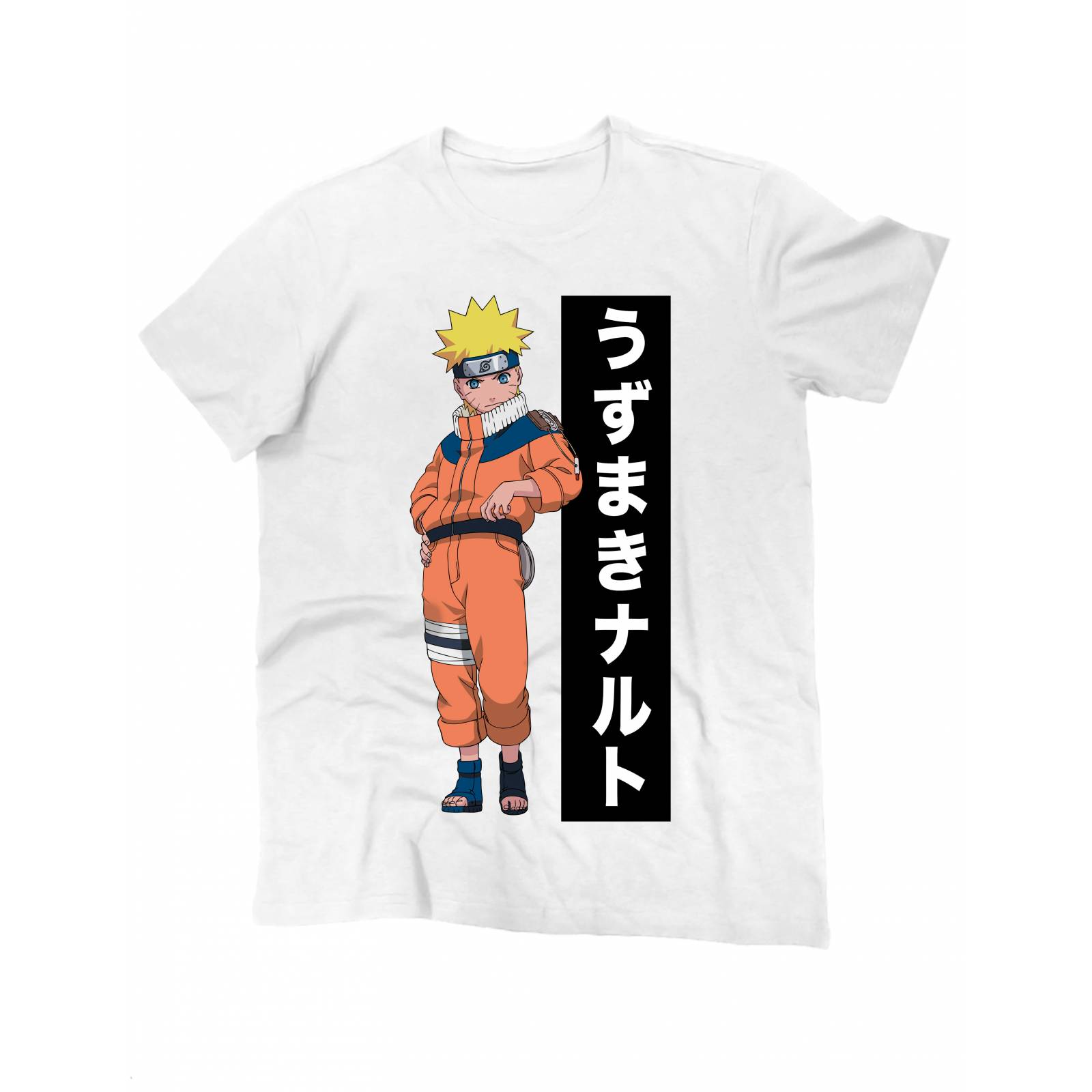 Playera para Hombre de Naruto, Blanco, Talla EG