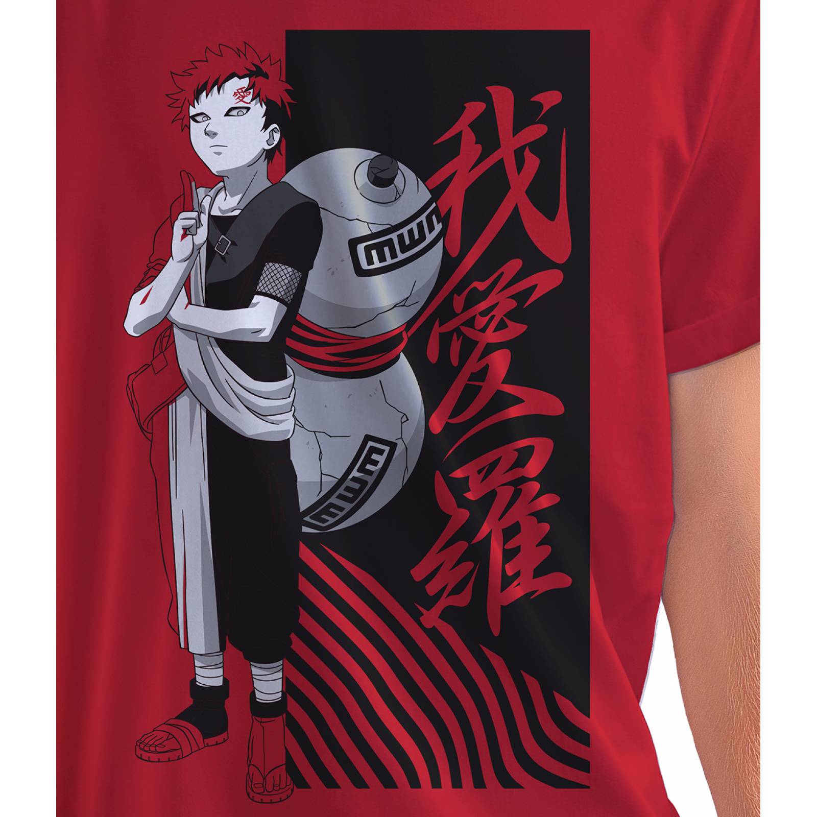 Playera para Niño de Naruto, Gaara, Rojo, Talla M