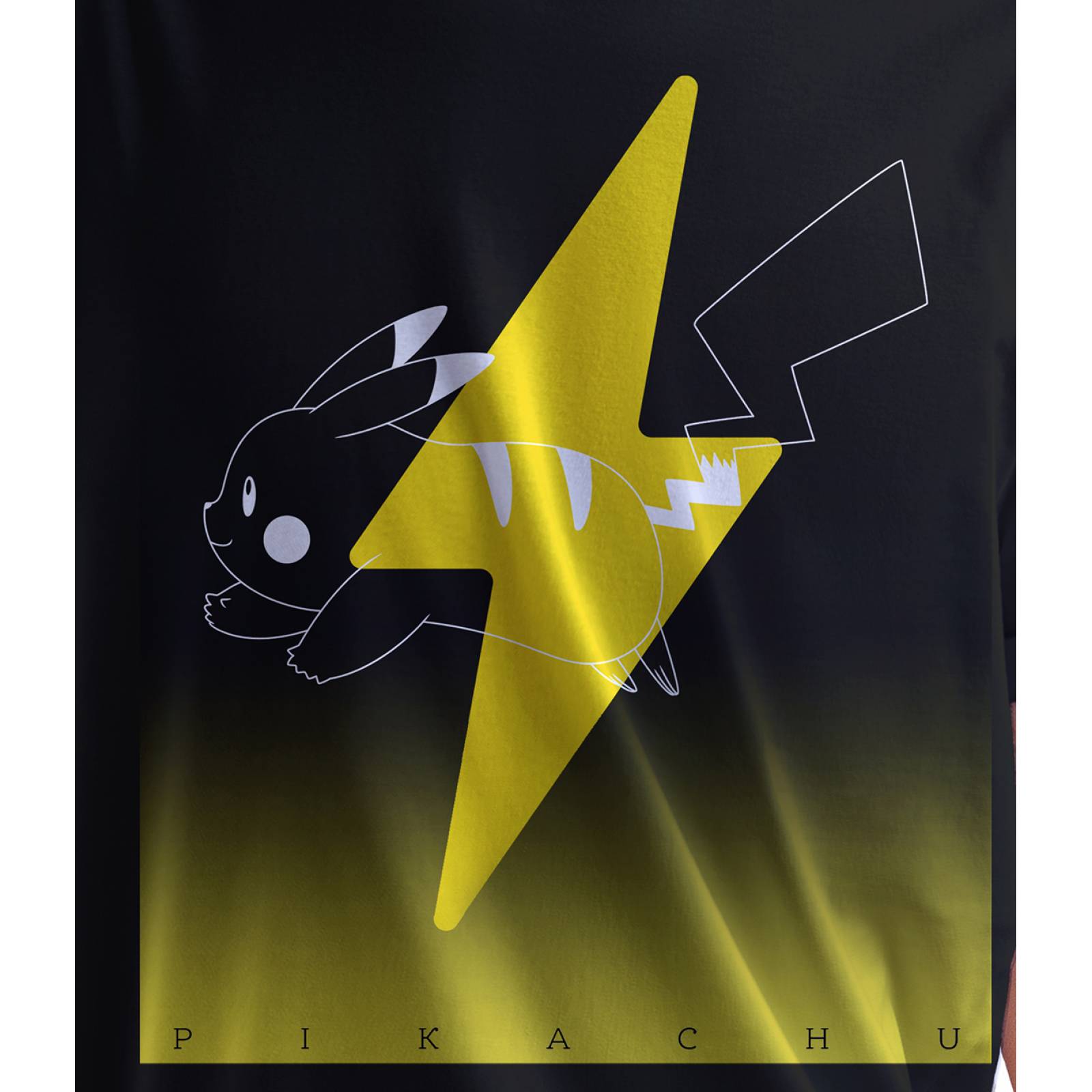 Playera para Hombre de Pokémon, Rayo de Pikachu, Negro, Talla ECH