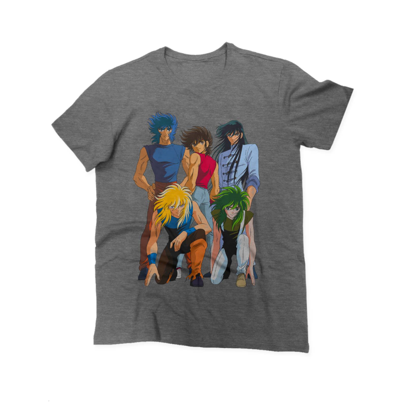 Playera para Hombre de Caballeros del Zodiaco, Saint Seiya, Gris, Talla M
