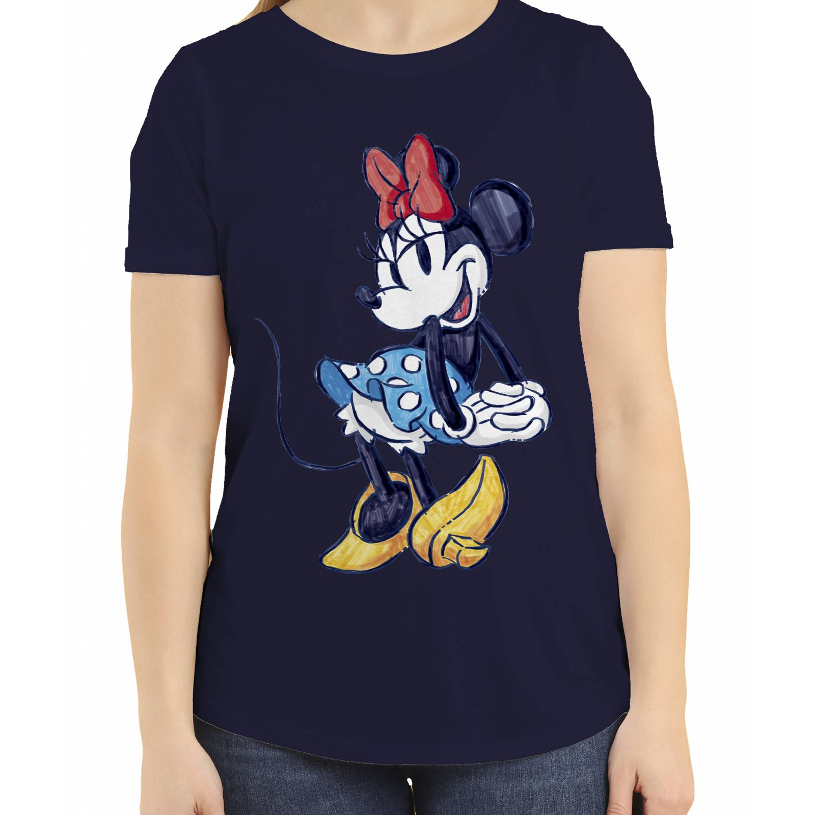 Playera para Niña de Minnie Mouse, Azul Marino, Talla M