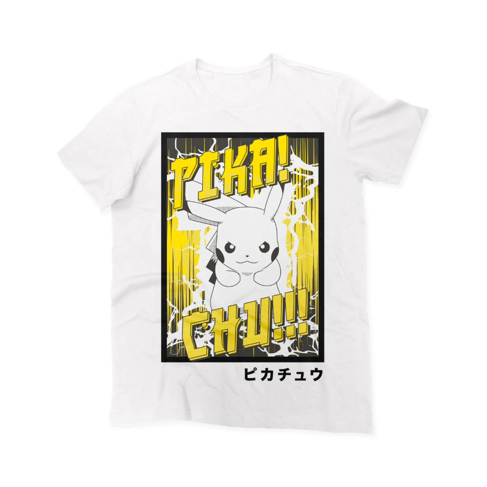Playera para Hombre de Pokémon, Pikachu, Blanco, Talla M