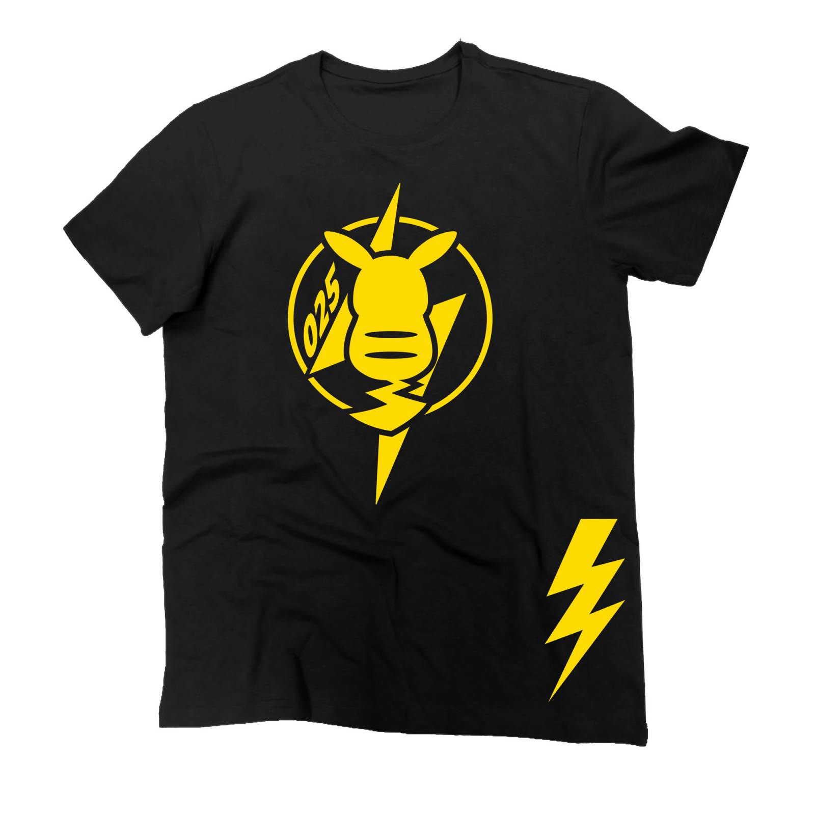 Playera para Hombre de Pokémon, Pikachu 025, Negro, Talla CH