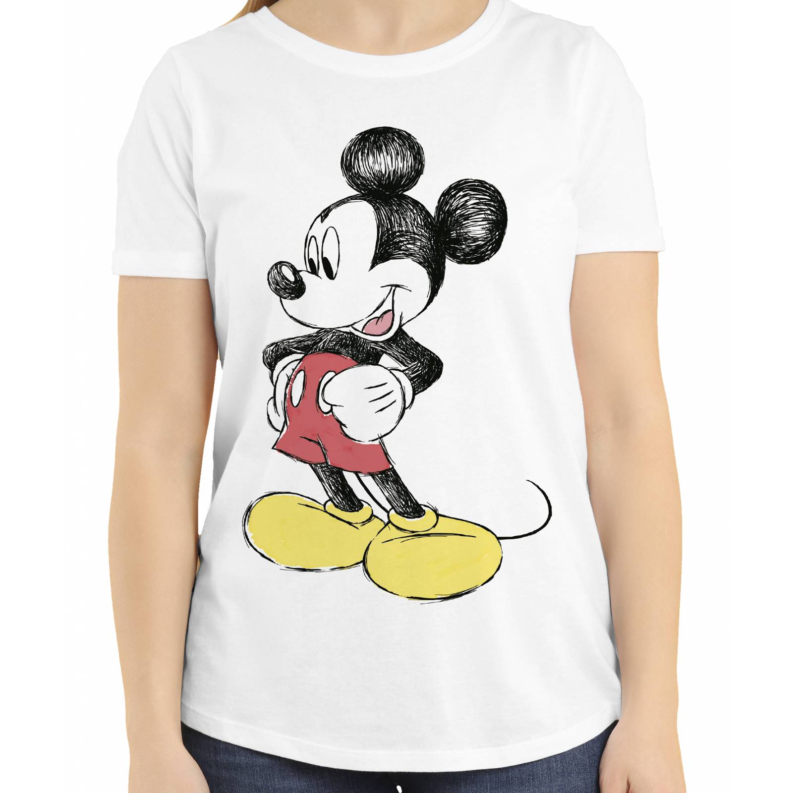 Playera para Niña de Mickey Mouse, Blanco, Talla G